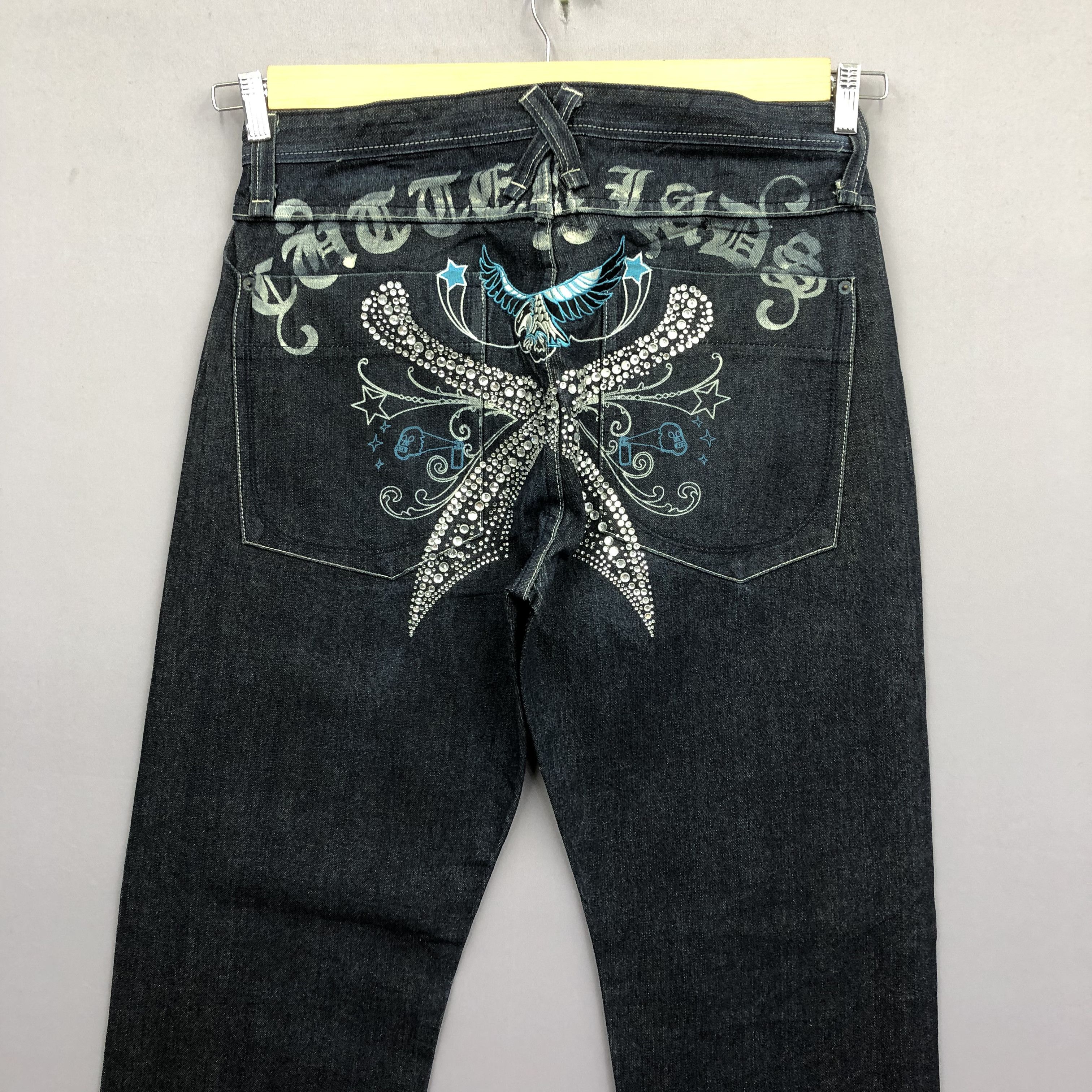 Jean Crazy Vintage Y2k Affliction Jeans Baggy Skater Denim Size US 34 / EU 50 - 3 Thumbnail