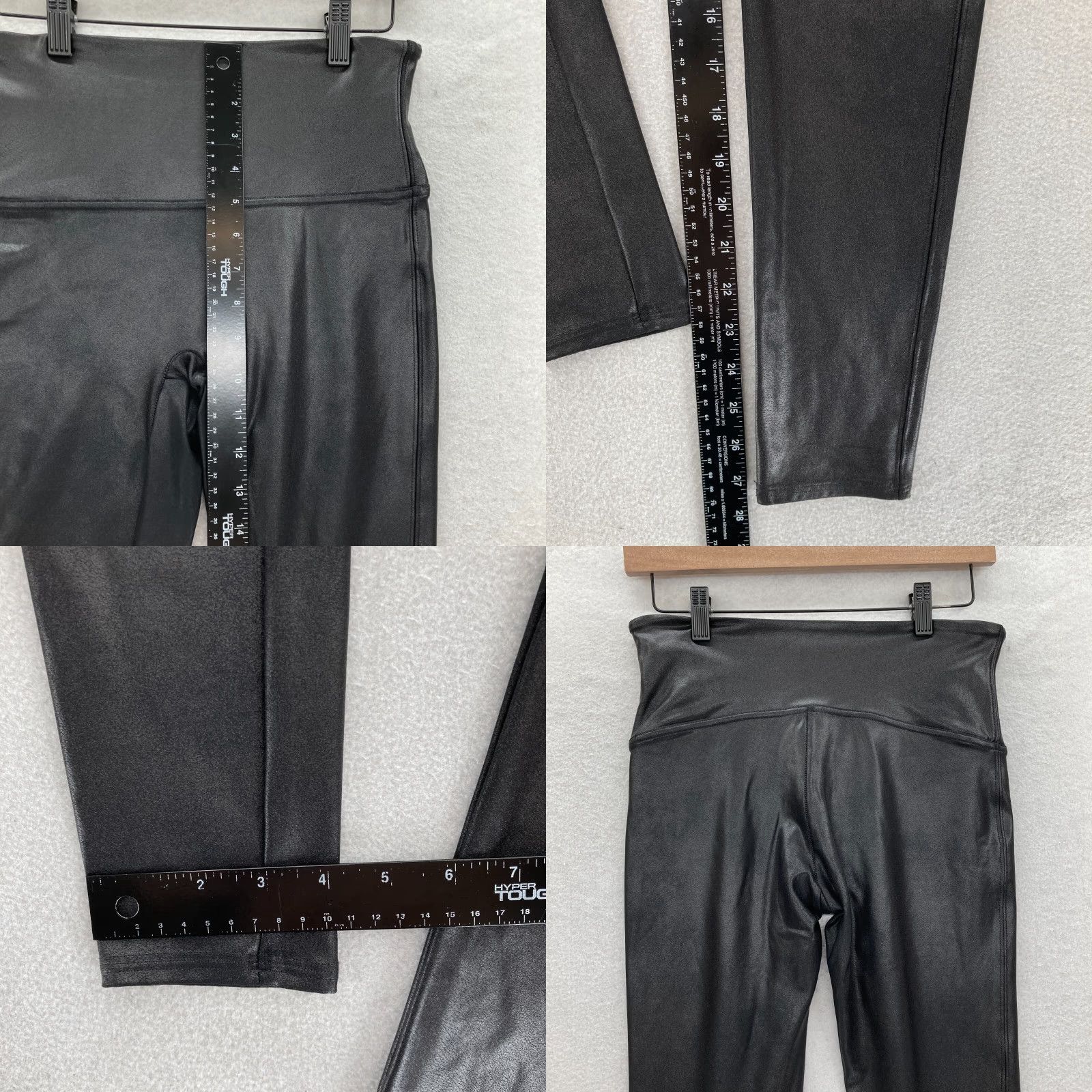 Spanx Spanx Leggings Women's Large Black Faux Leather Pull On Skinny Ankle Shimmer Size 26" / US 2 / IT 38 - 8 Thumbnail