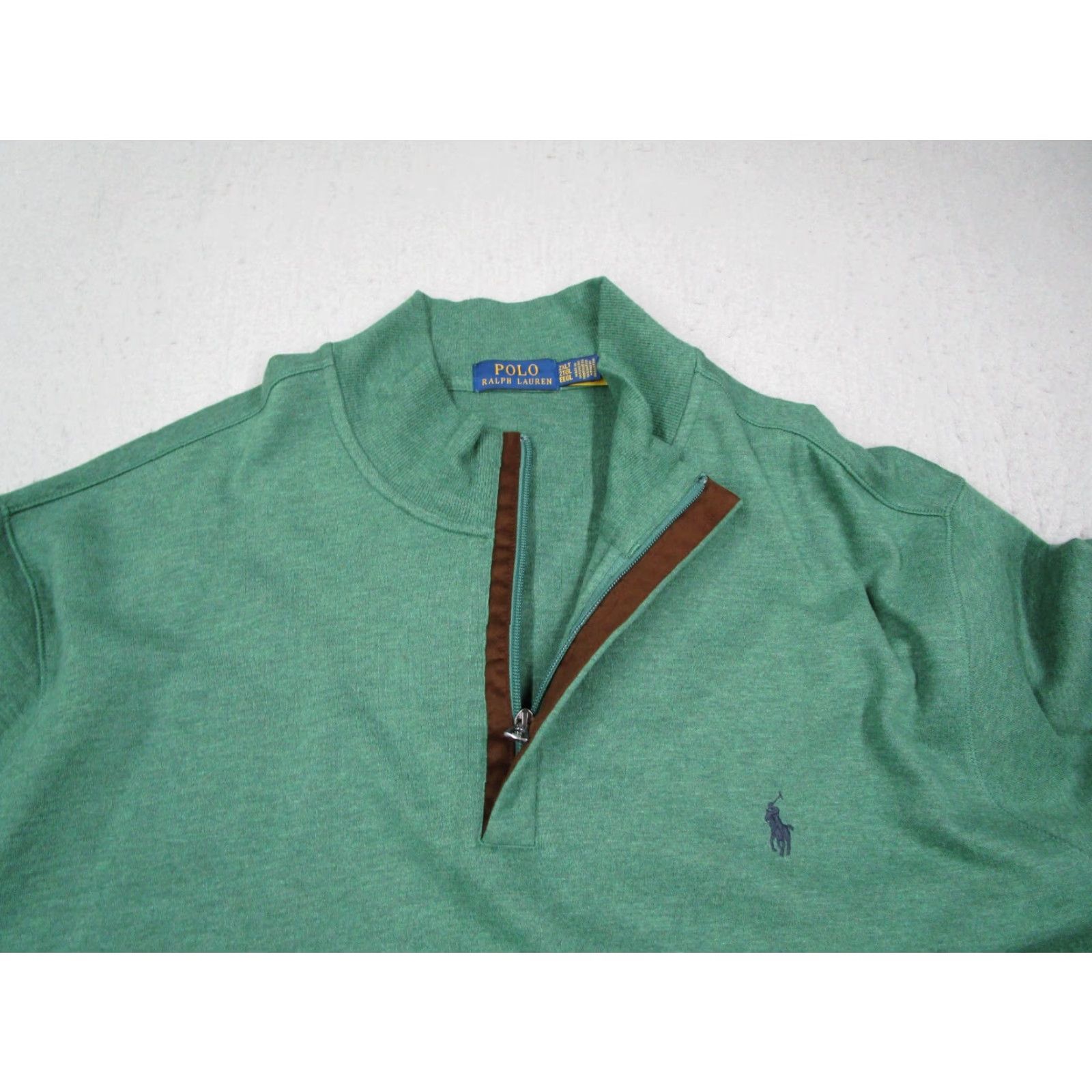 Polo Ralph Lauren Polo Ralph Lauren Mens Sweater 2XL XXL Tall Green 1/4 Zip Knit Pullover Pony Size US XXL / EU 58 / 5 - 2 Thumbnail