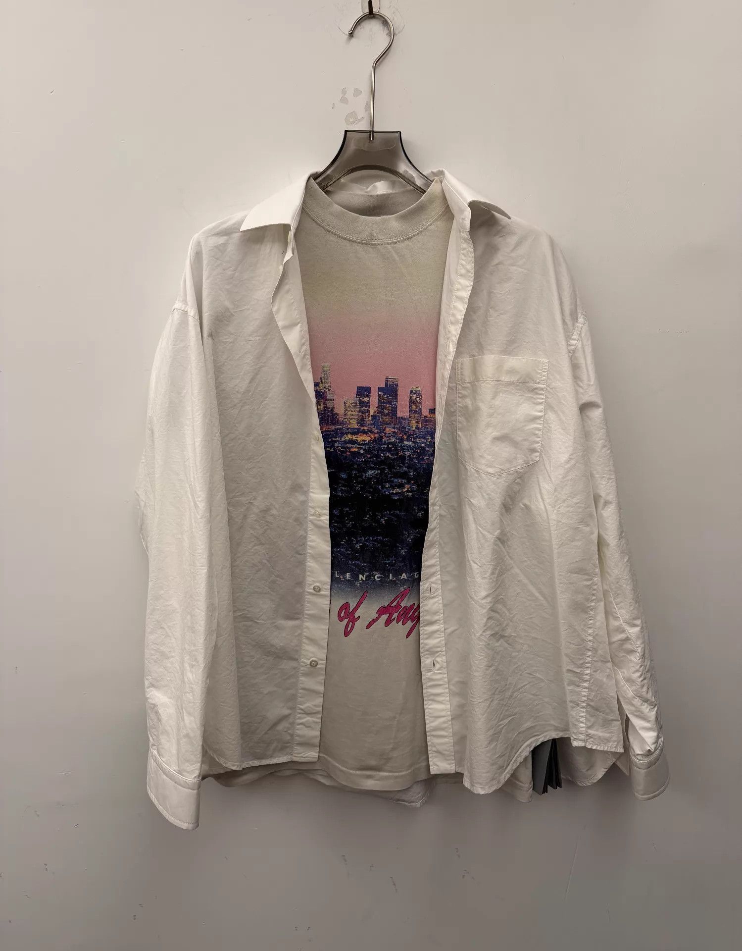 Balenciaga Balenciaga 26 LA Night Print Fake Two-Tone Jacket Size 1 Size US S / EU 44-46 / 1 - 1 Thumbnail