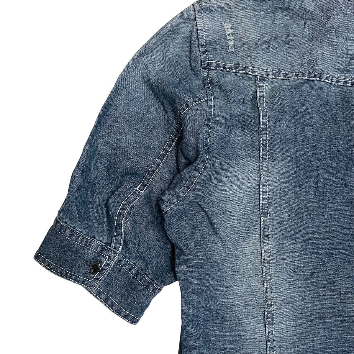 Le Grande Bleu (L.G.B.) Semanticdesign Poem Punk Western Distressed Denim Shirt Size US L / EU 52-54 / 3 - 9 Thumbnail