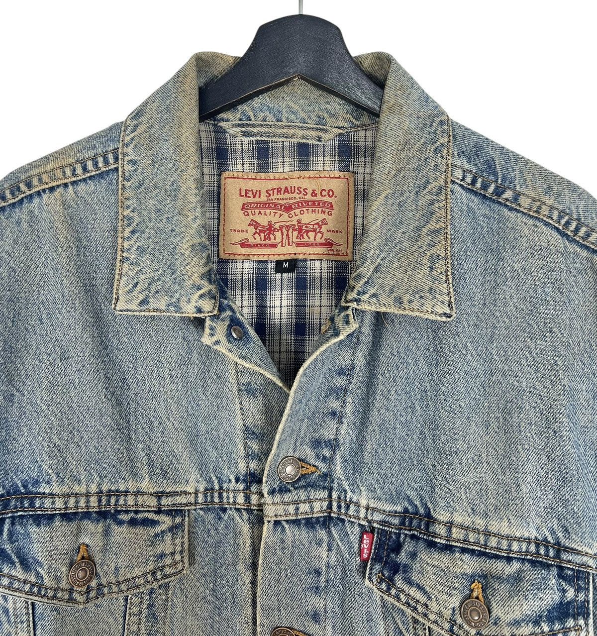 Levi's Vintage Clothing Vintage Levi’s Made in USA Plaid Lined Denim Jacket Size US M / EU 48-50 / 2 - 7 Thumbnail
