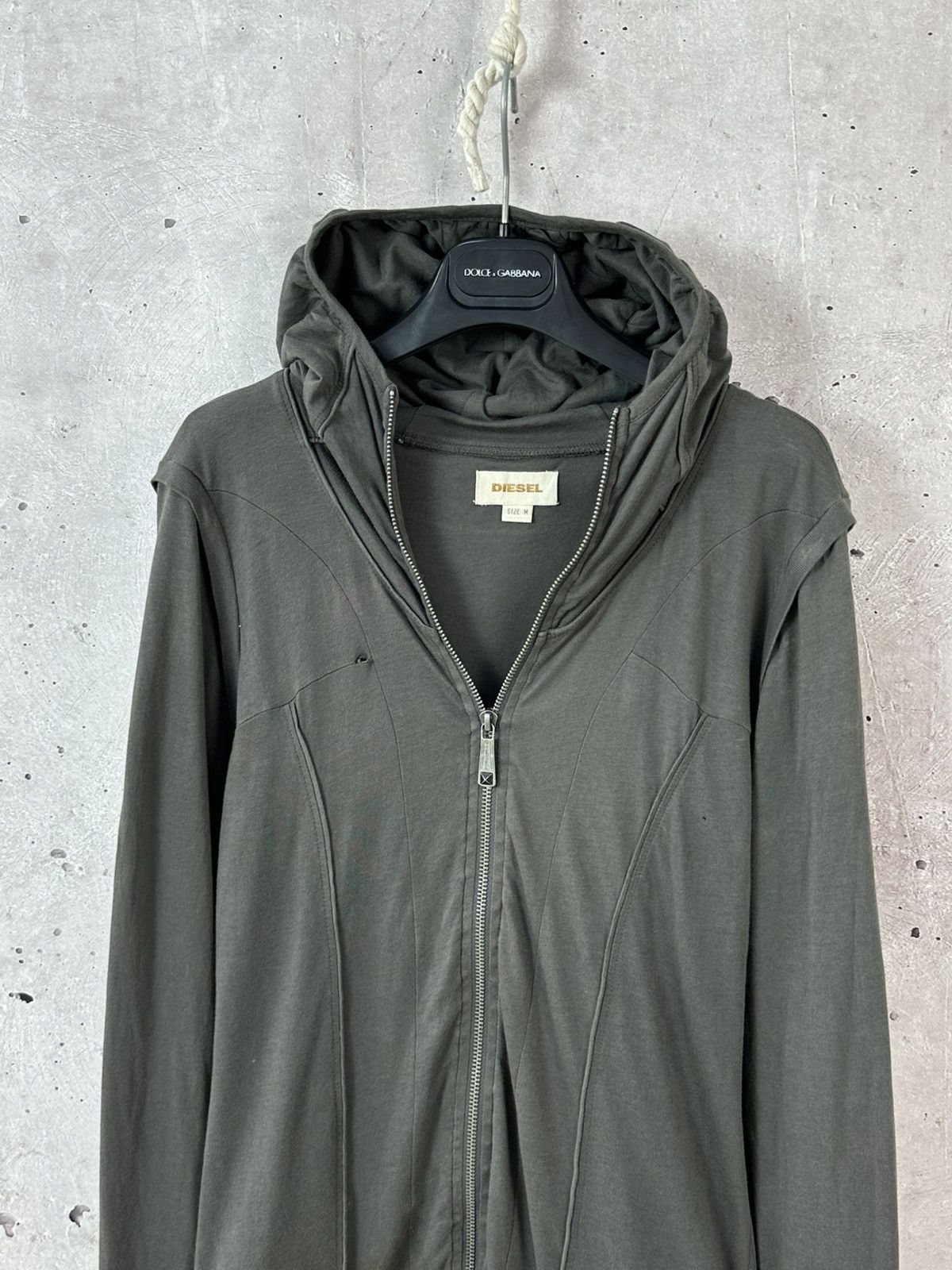 Diesel Vintage Diesel Embroidered Grey Full Zip Hooded Dress Size M / US 6-8 / IT 42-44 - 5 Thumbnail