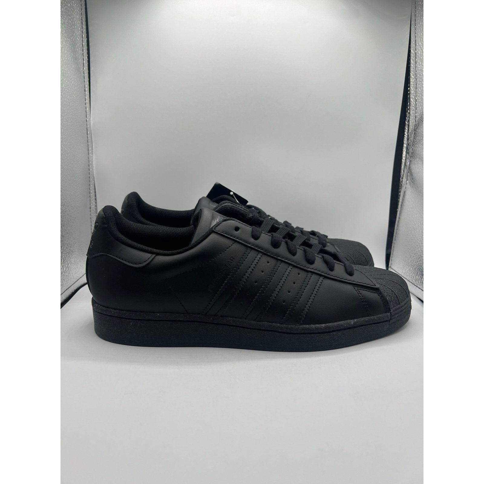Adidas Adidas Superstar “All Black” size 10 men’s Size US 10 / EU 43 - 3 Thumbnail