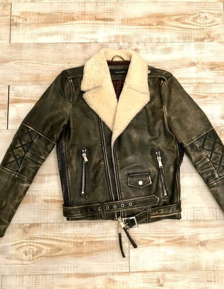 Dsquared2 Dsquared 2 shearling leather biker jacket Size US M / EU 48-50 / 2 - 1 Thumbnail