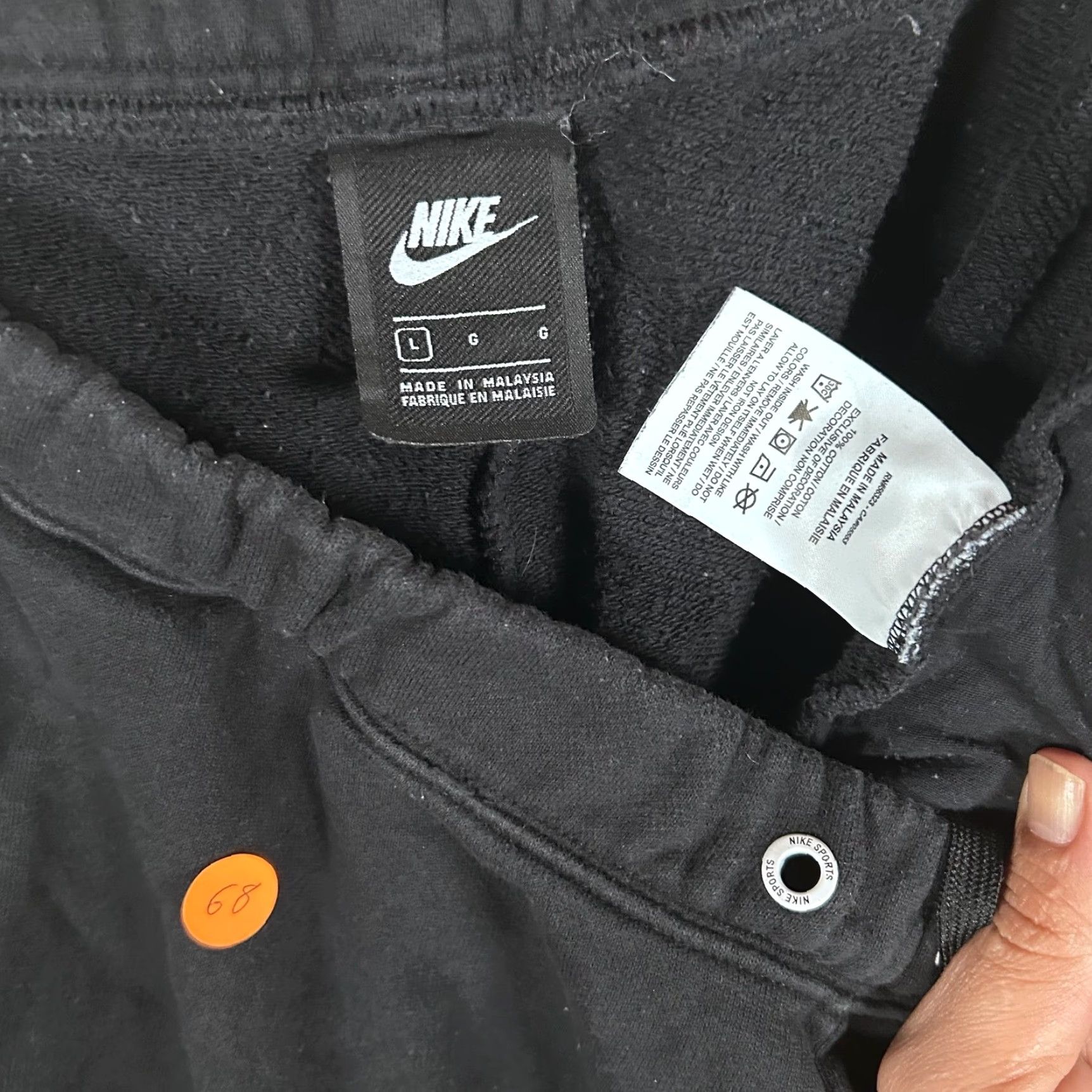 Nike Nike Sportswear Mens Black Fleece Jogger Sweatpants NSW Logo Large Size US 33 - 3 Thumbnail
