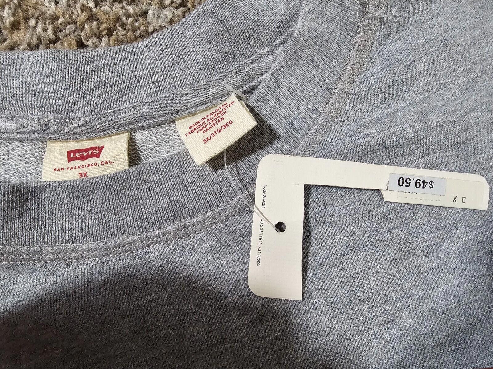 Levi's Levis 3XL gray logo sweater NWT NWD Size US XXL / EU 58 / 5 - 3 Thumbnail