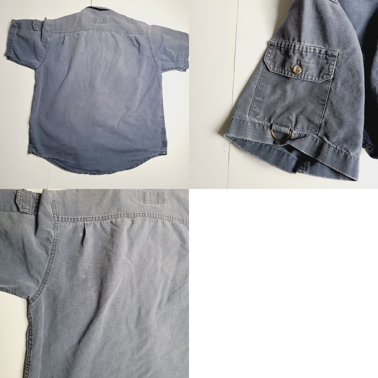 Vintage Remington Mens Shirt Short Sleeve Button Front Fishing Hunting Casual Blue Cotton Large Faded Regular Mens Size US L / EU 52-54 / 3 - 8 Thumbnail