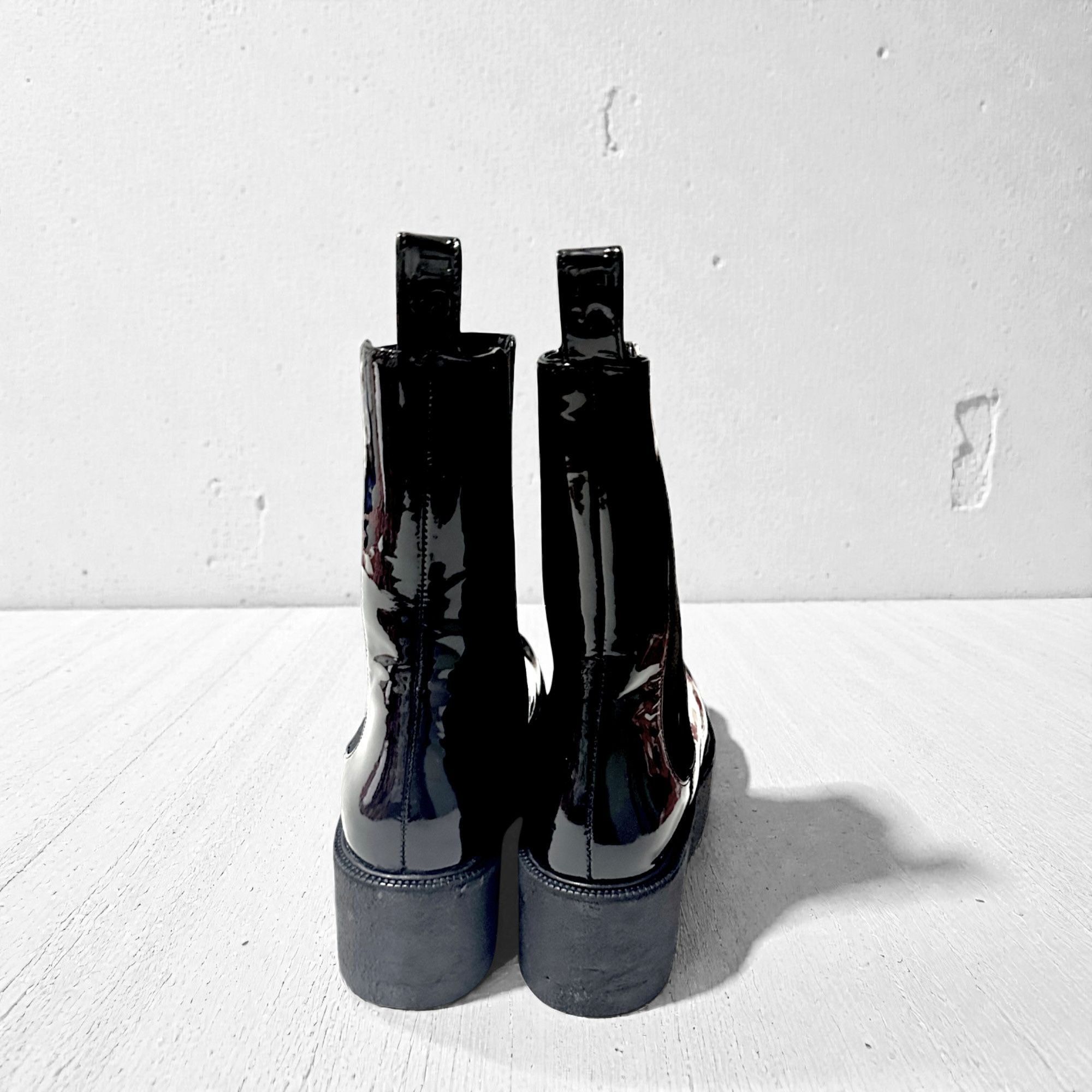 Staud Staud Palamino Black Patent Leather Platform Chelsea Boots, Size US 10 / IT 40 - 6 Thumbnail