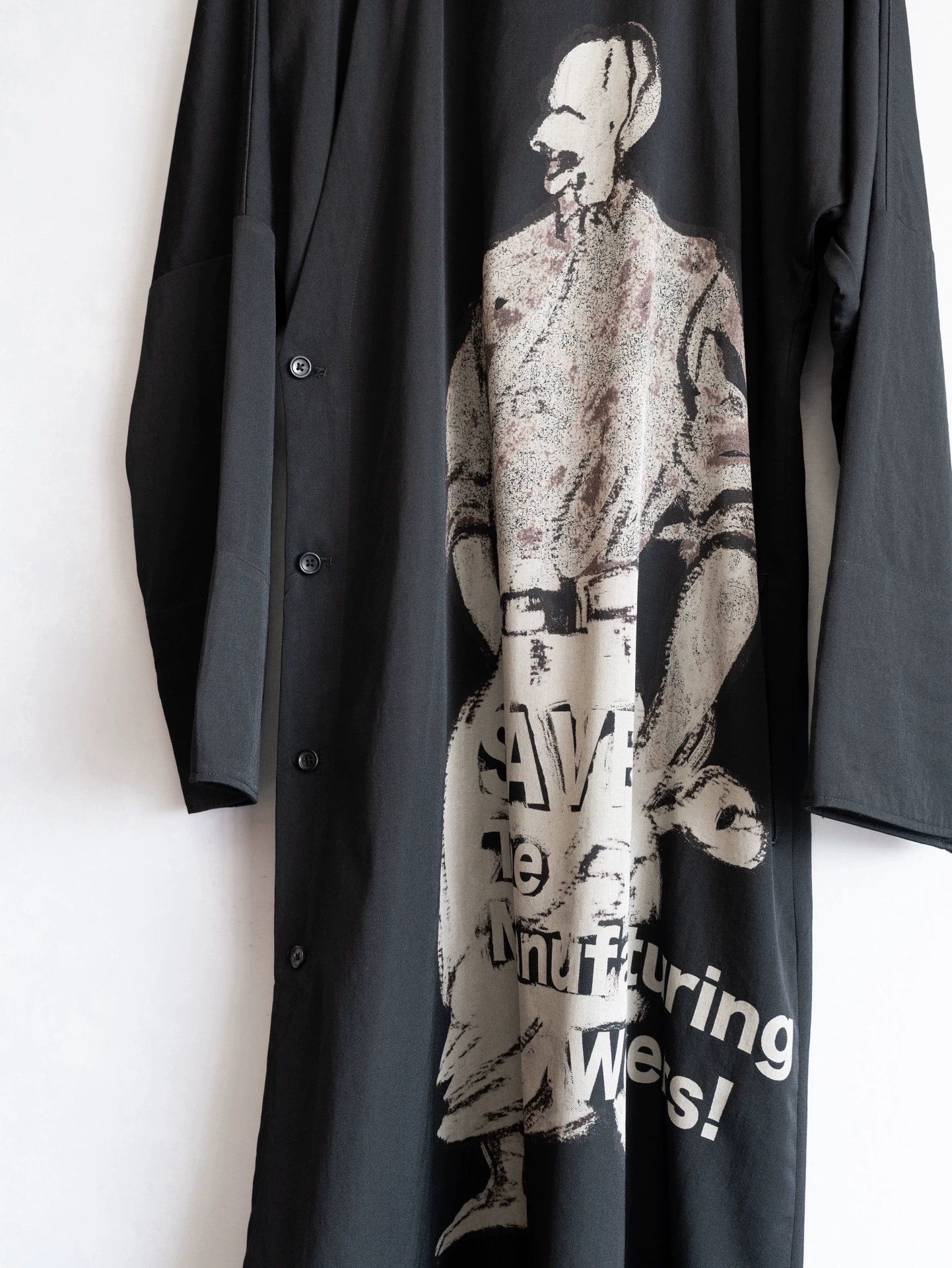 Yohji Yamamoto Yohji Yamamoto 17AW Discharge Print Chinese Robe Size US S / EU 44-46 / 1 - 3 Thumbnail