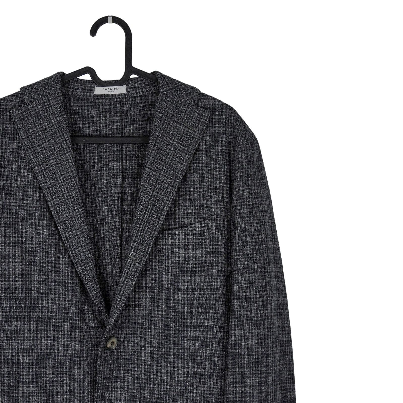 Boglioli Boglioli Milano Gray Check Wool Silk Blend Blazer K Jacket Size US M / EU 48-50 / 2 - 2 Thumbnail