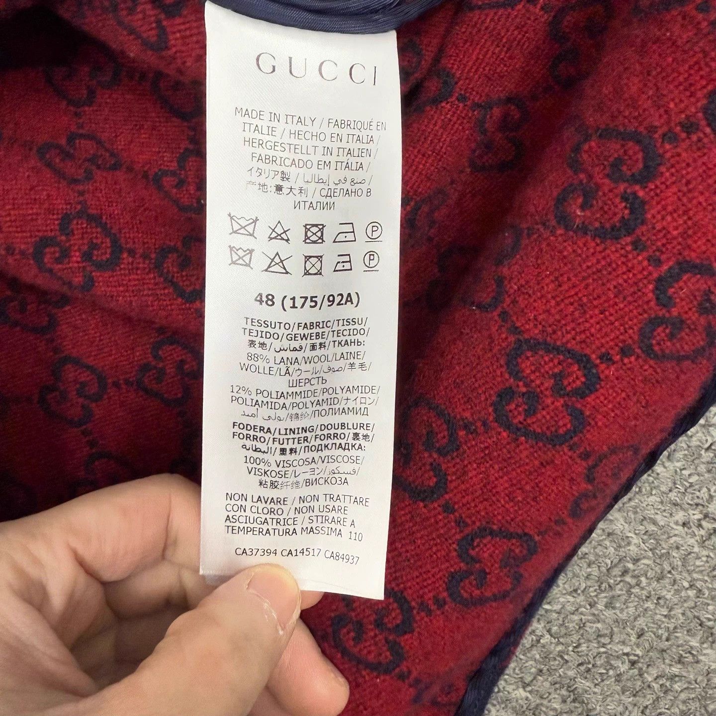 Gucci Gucci GG monogram allover black red wool jacket NWT 48 EU Size US M / EU 48-50 / 2 - 4 Thumbnail