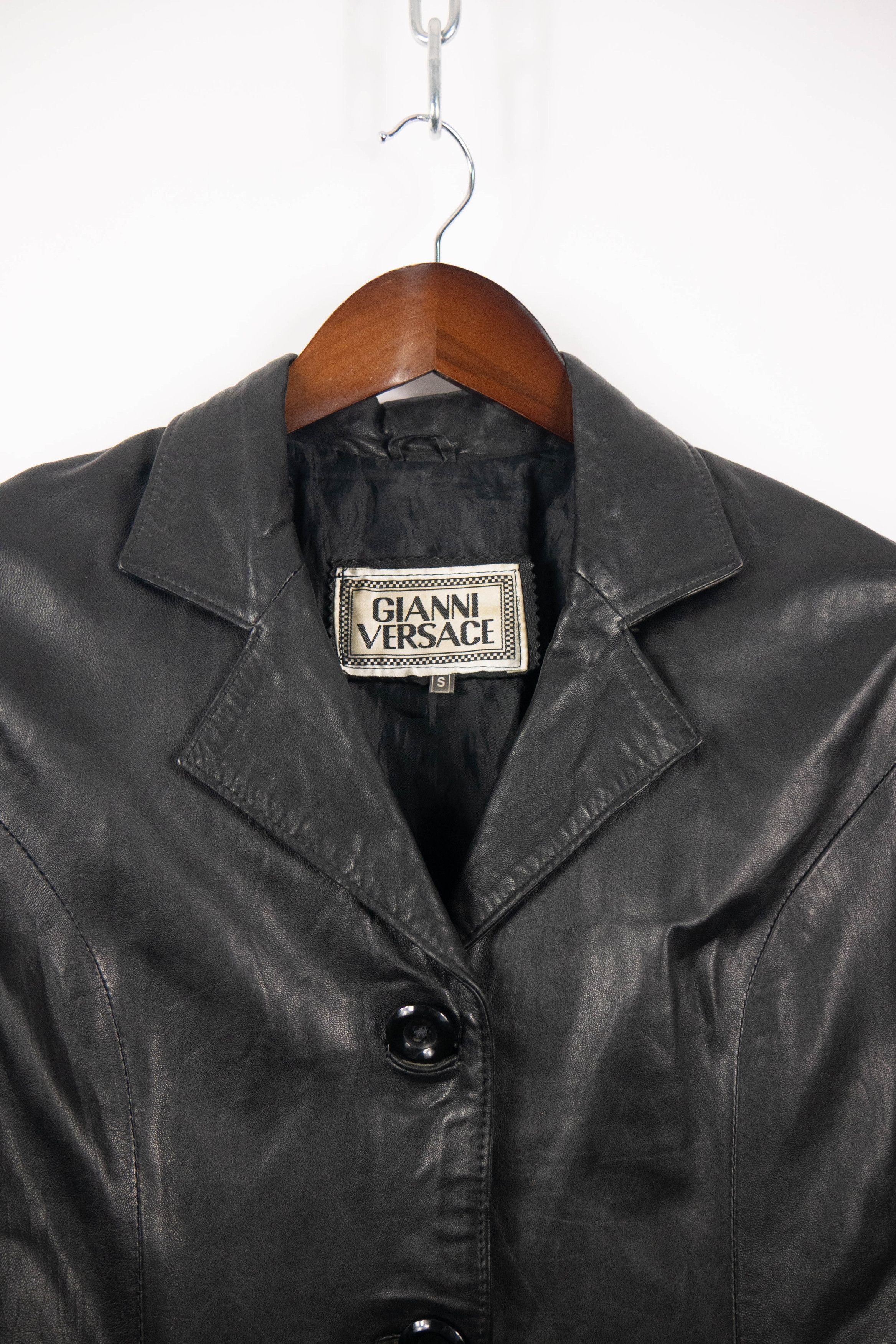 Versace Vintage Versace leather jacket coat Size S / US 4 / IT 40 - 4 Thumbnail