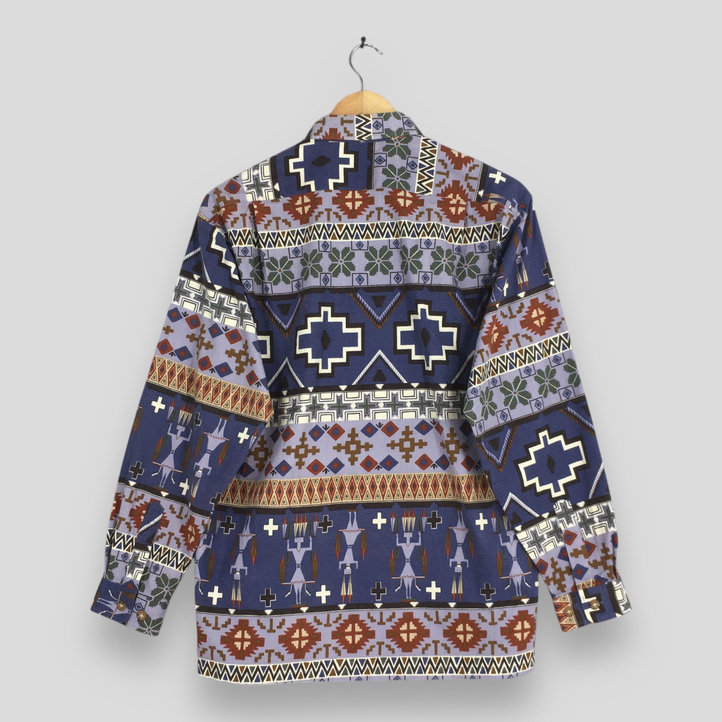 Vintage Vintage 80s Abstract Funky Geometrical Pattern Shirt Medium Size US M / EU 48-50 / 2 - 7 Thumbnail