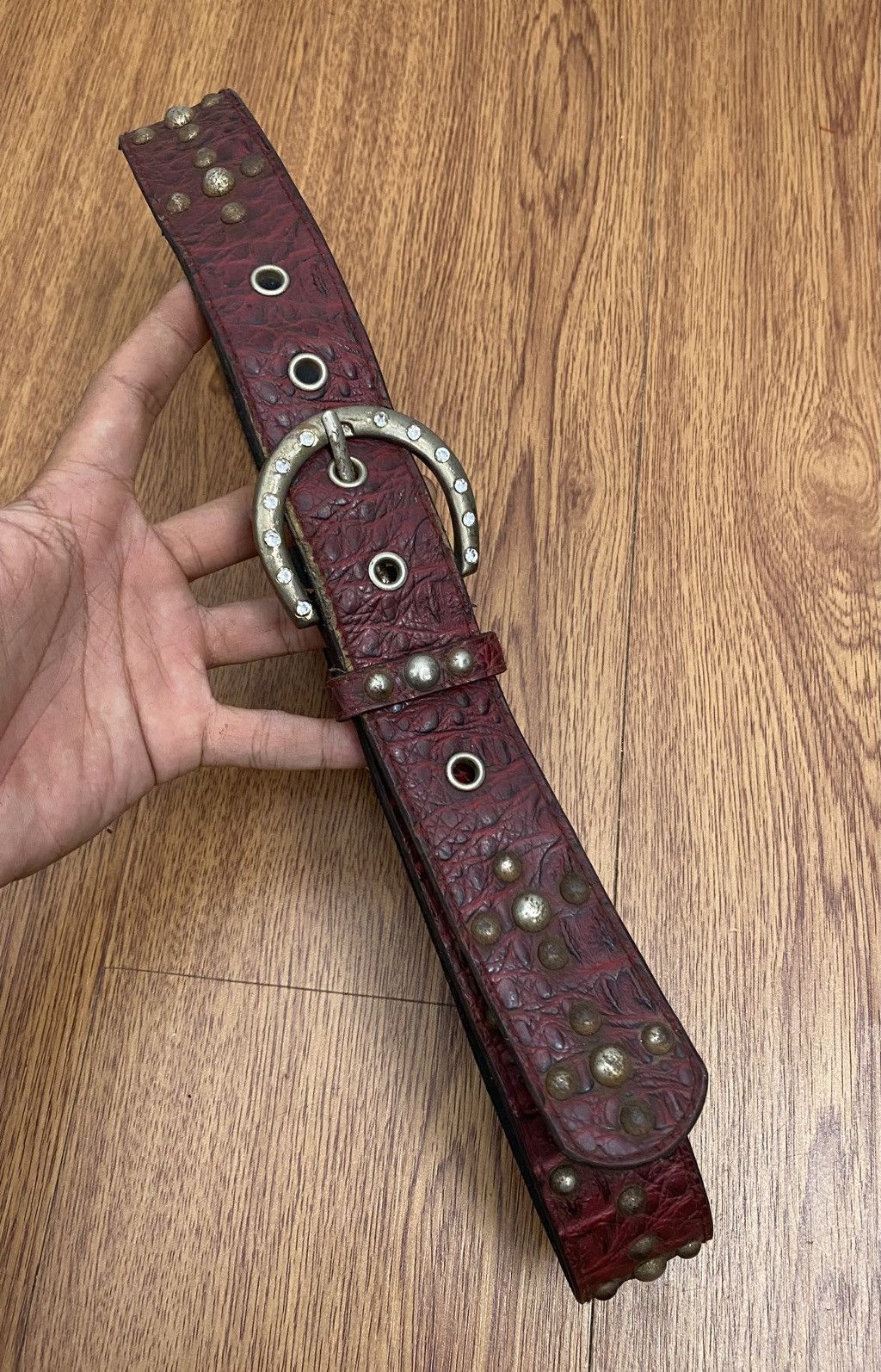 Japanese Brand Studded aligator belt Size ONE SIZE - 2 Thumbnail