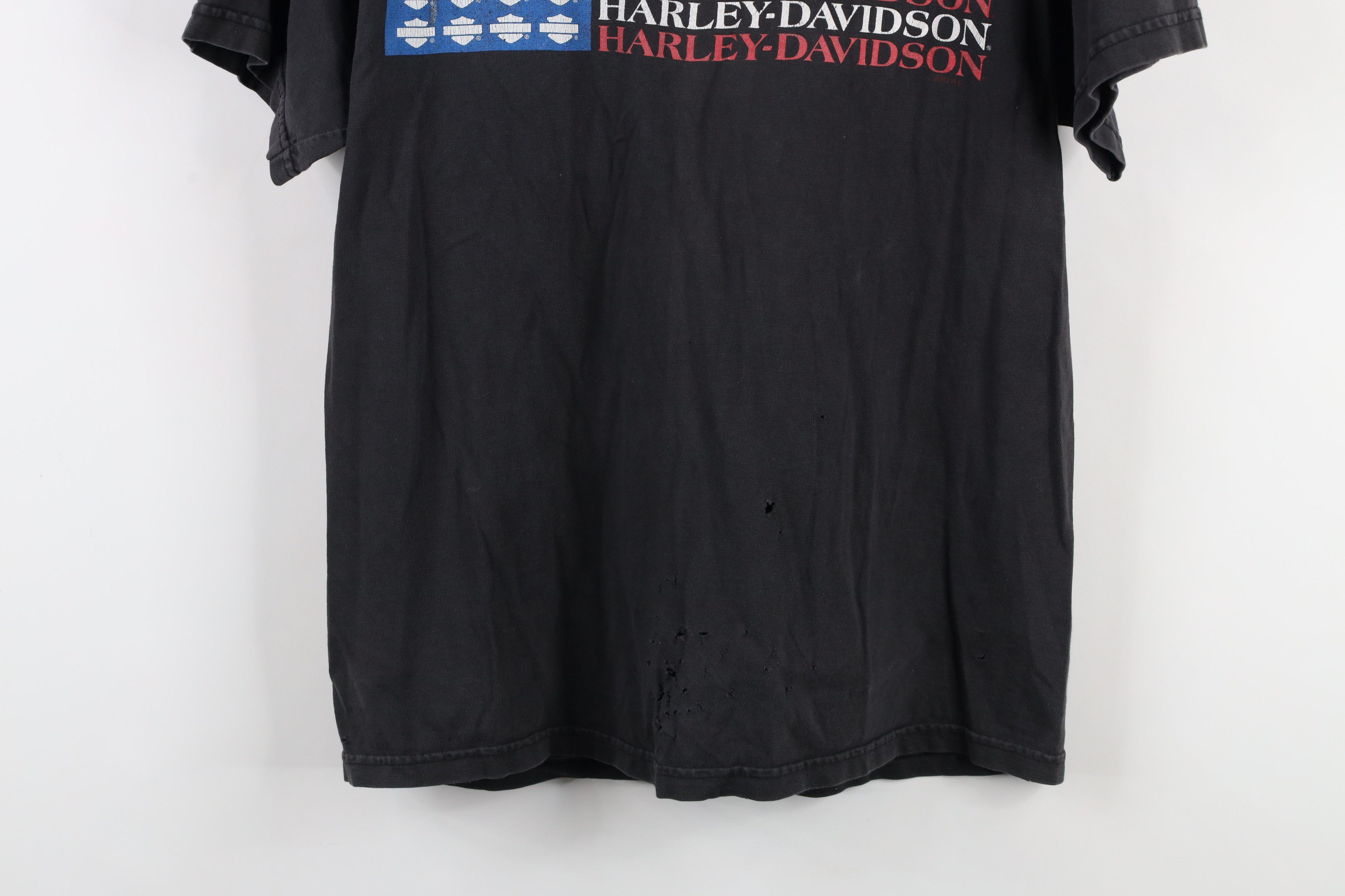 Harley Davidson × Vintage Vintage Y2K 2002 Harley Davidson Spell Out Flag T-Shirt USA Size US M / EU 48-50 / 2 - 3 Thumbnail
