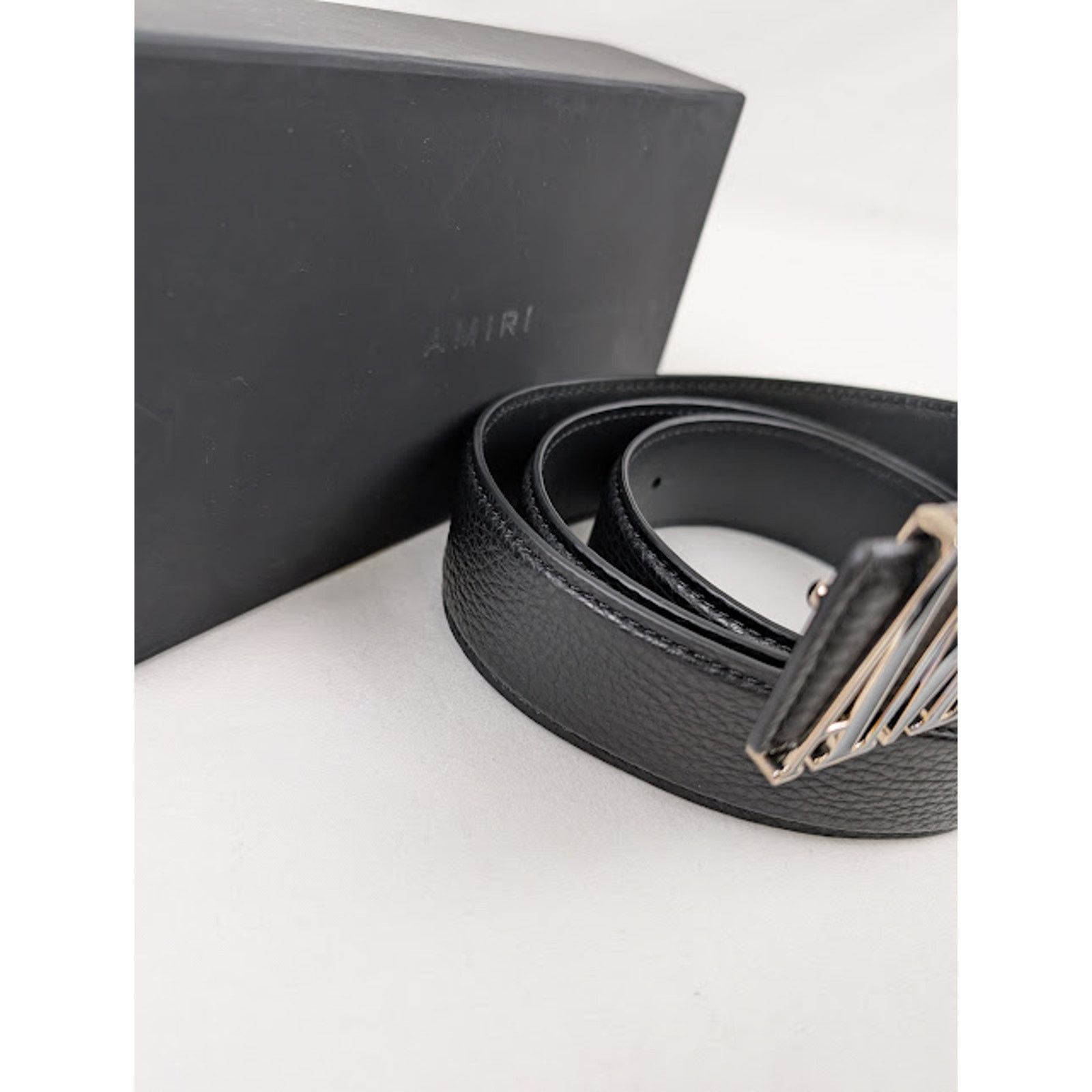 Amiri o1rshd1 Q:2 / Size: 95 / 4CM Enamel Amiri Core Belt in Black Size 38 - 4 Thumbnail