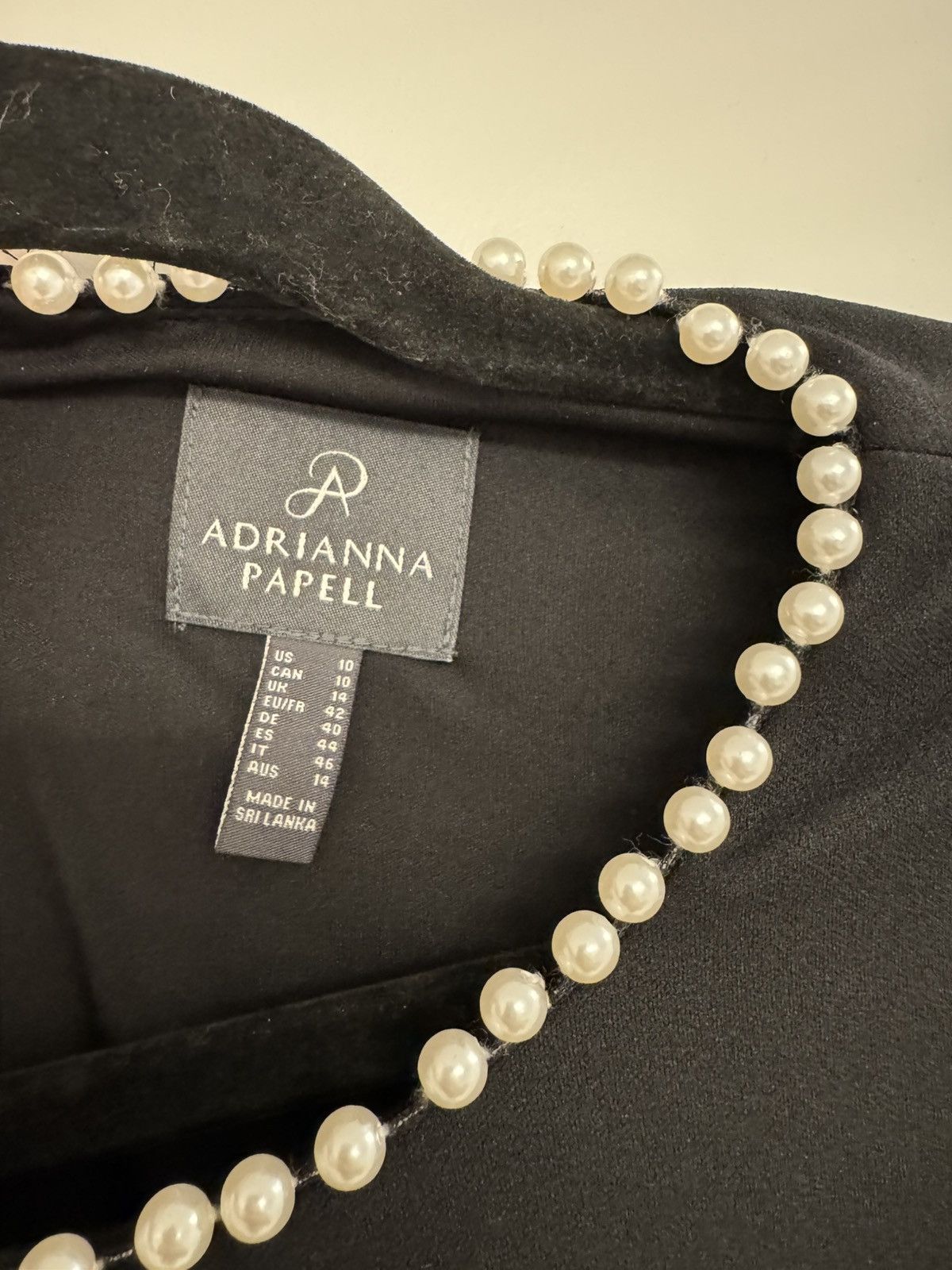 Adrianna Papell Adrianna Papell Pearl Midi Dress – Black – New with Tags Size L / US 10 / IT 46 - 3 Thumbnail