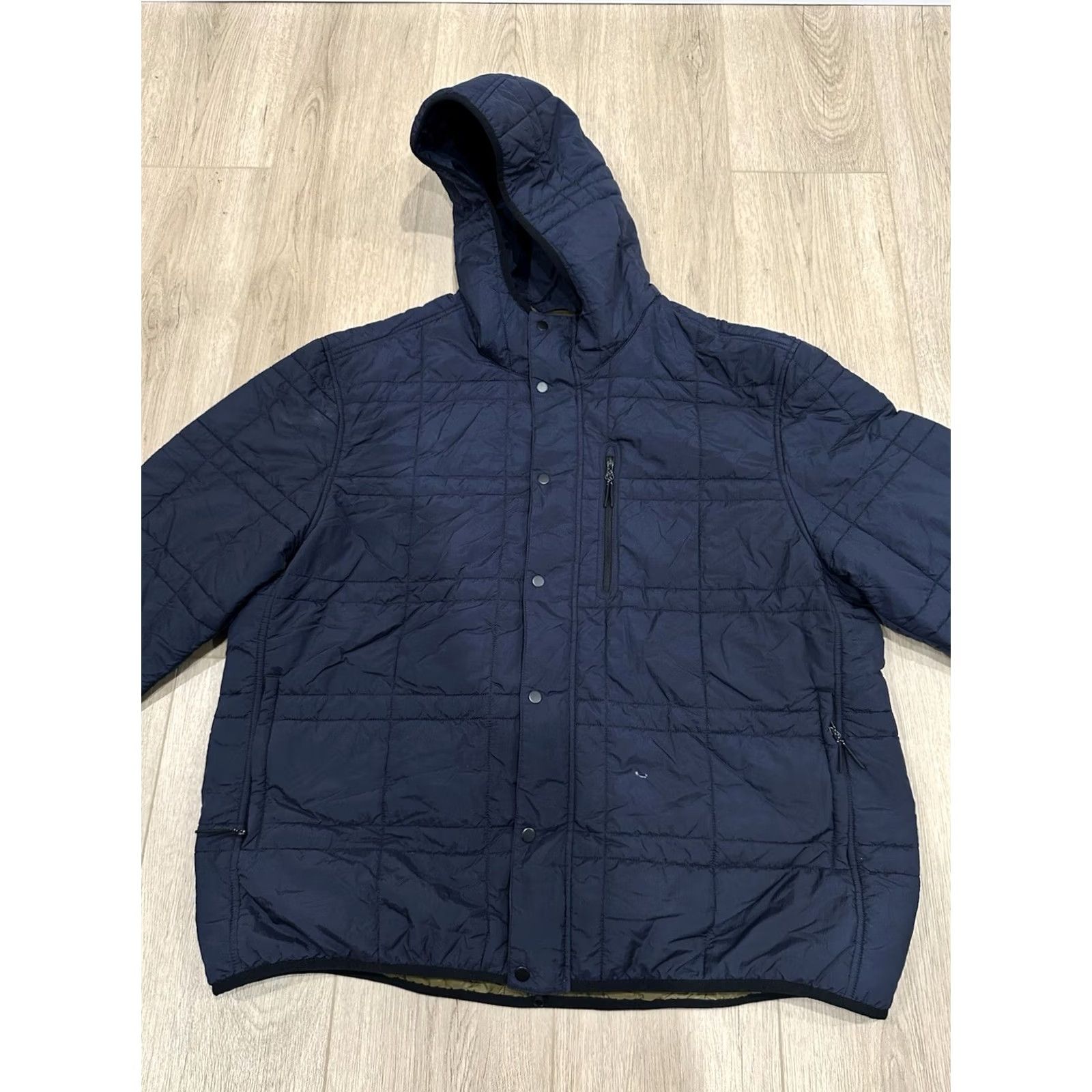 Vintage VINTAGE? PROOF Moonweight Hooded Jacket 2XL Men Blue Nylon Puffer Jacket Hoodie Zip Quilt Lightweight Winter Fall Spring Size US XXL / EU 58 / 5 - 3 Thumbnail