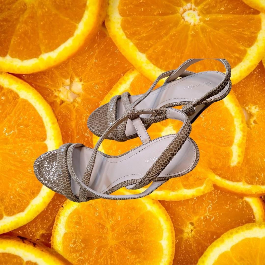 Calvin Klein Calvin Klein Prarie Open Toe Strap Tan High Heel Size 8.5M Size US 8.5 / IT 38.5 - 1 Thumbnail