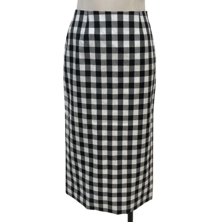 Prada Prada Gingham Midi Skirt Size 38 Size 26" / US 2 / IT 38 - 1 Thumbnail