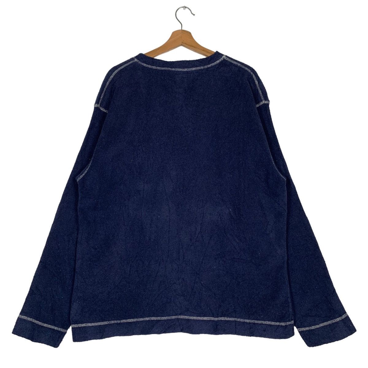 Stussy 90's STUSSY Embroidery Logo V Neck Fleece Sweater #0003-C1 Size US L / EU 52-54 / 3 - 12 Thumbnail