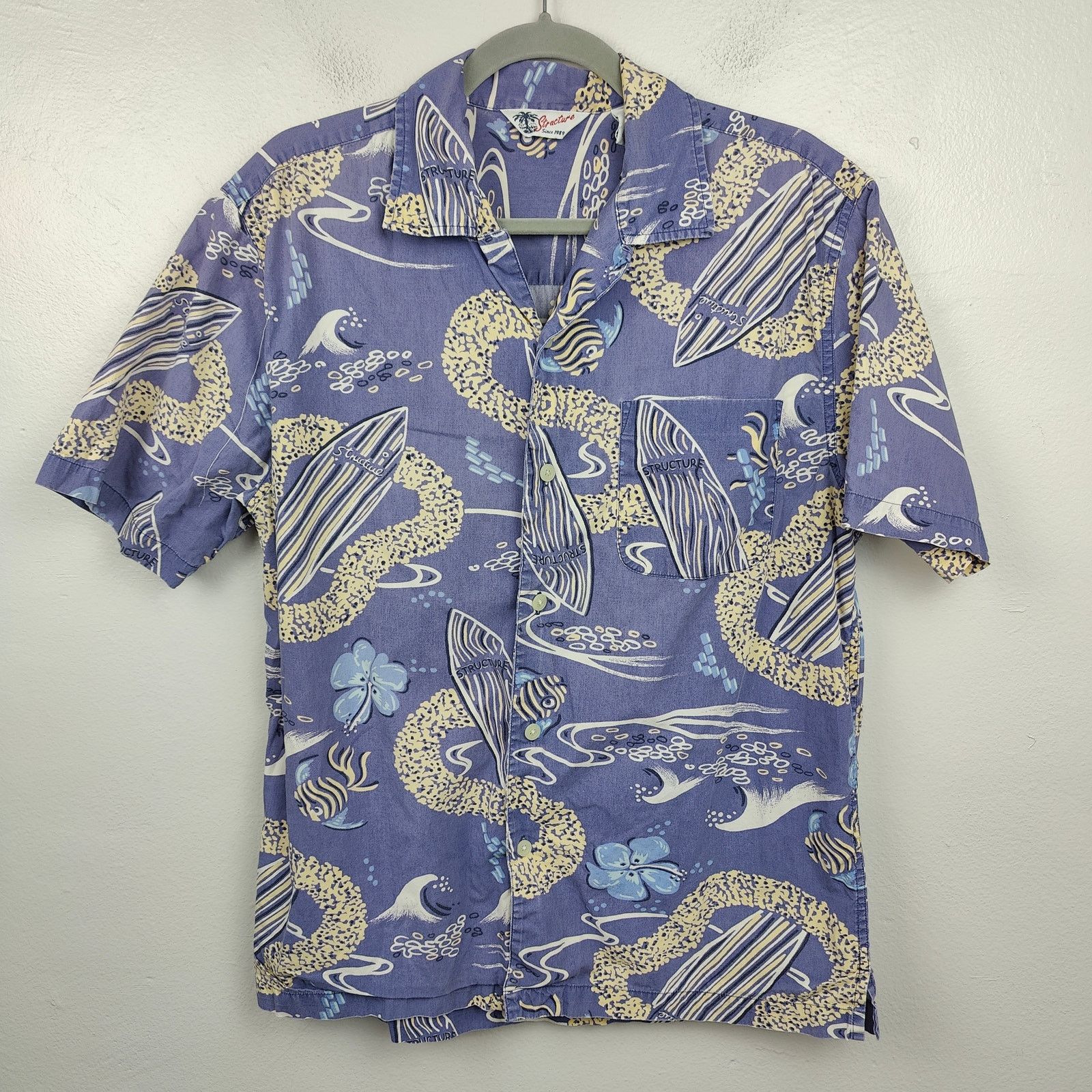 Structure Vintage Y2K 90s Structure Hawaiian Shirt Mens Small Size US S / EU 44-46 / 1 - 1 Thumbnail