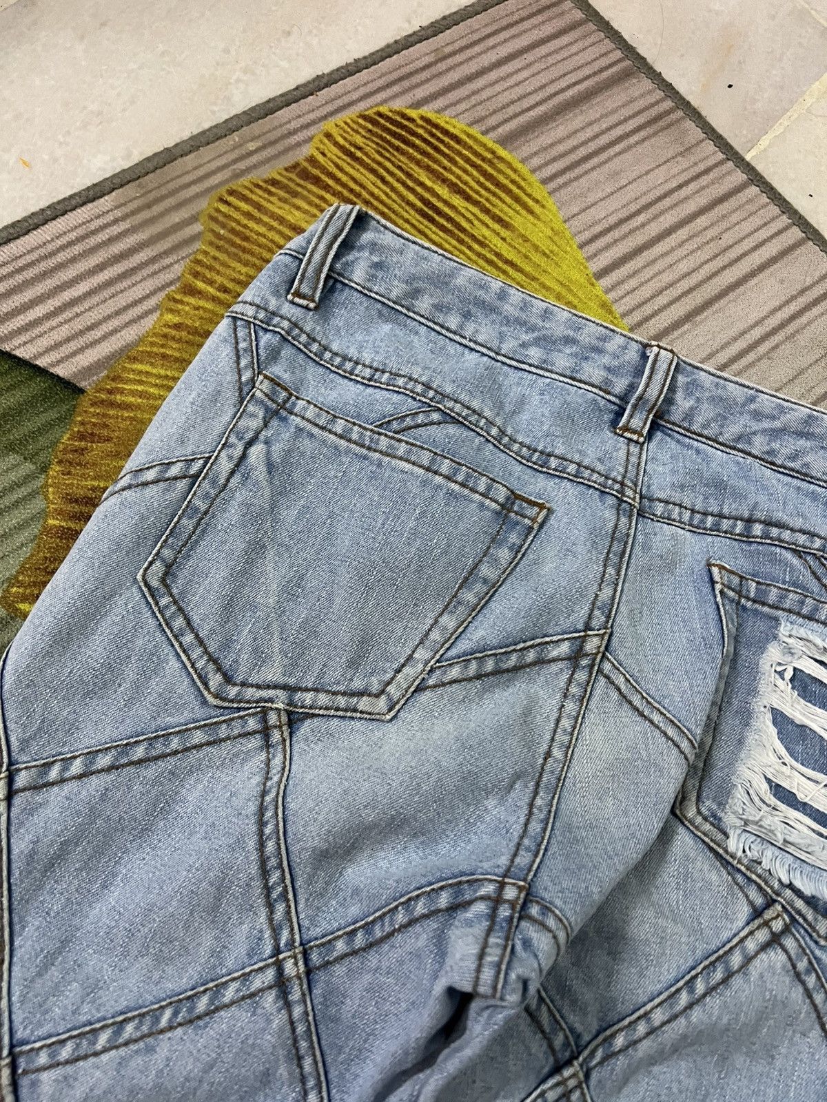 Japanese Brand 💥Flare💥Estacot Faded Distress Jean Like Tornado Mart Size US 28 / EU 44 - 22 Thumbnail