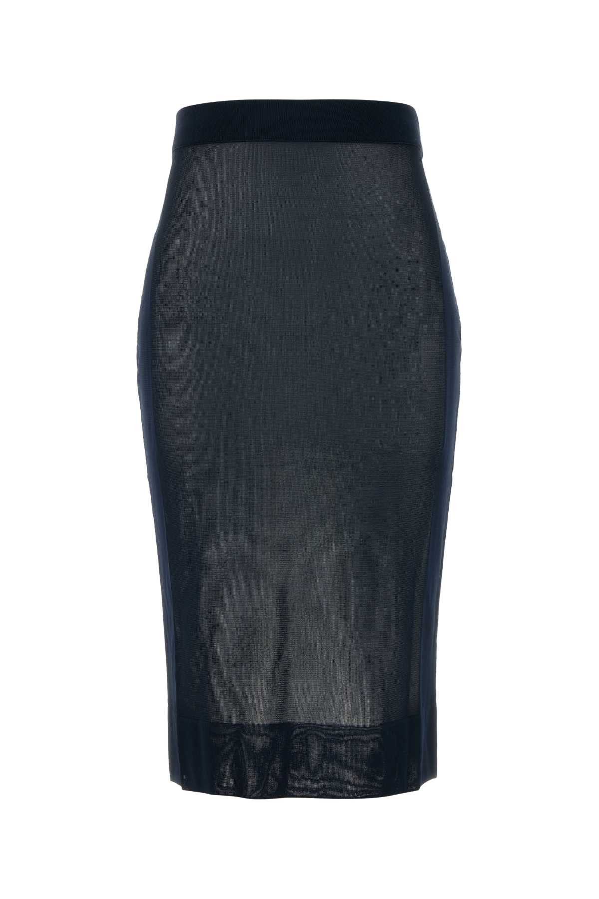 Saint Laurent Paris Navy Blue Viscose Skirt Size M / US 6-8 / IT 42-44 - 1 Thumbnail
