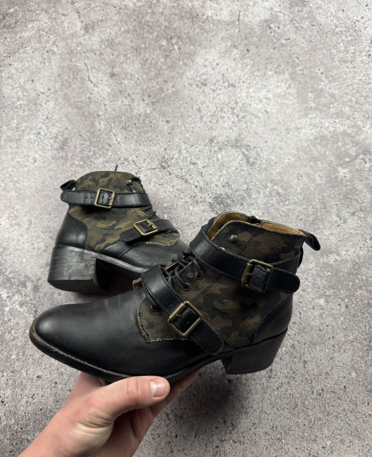 Vintage Vintage Leather Cowboy Japanesse Camo Y2K Boots Heels Rare Size US 9 / IT 39 - 12 Thumbnail