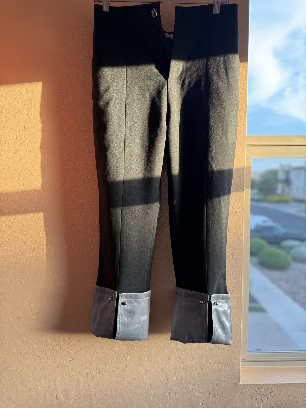 Other Avant-Garde Black Trousers w/ Silver Cuffed Hem Detail Size US 28 / EU 44 - 8 Thumbnail