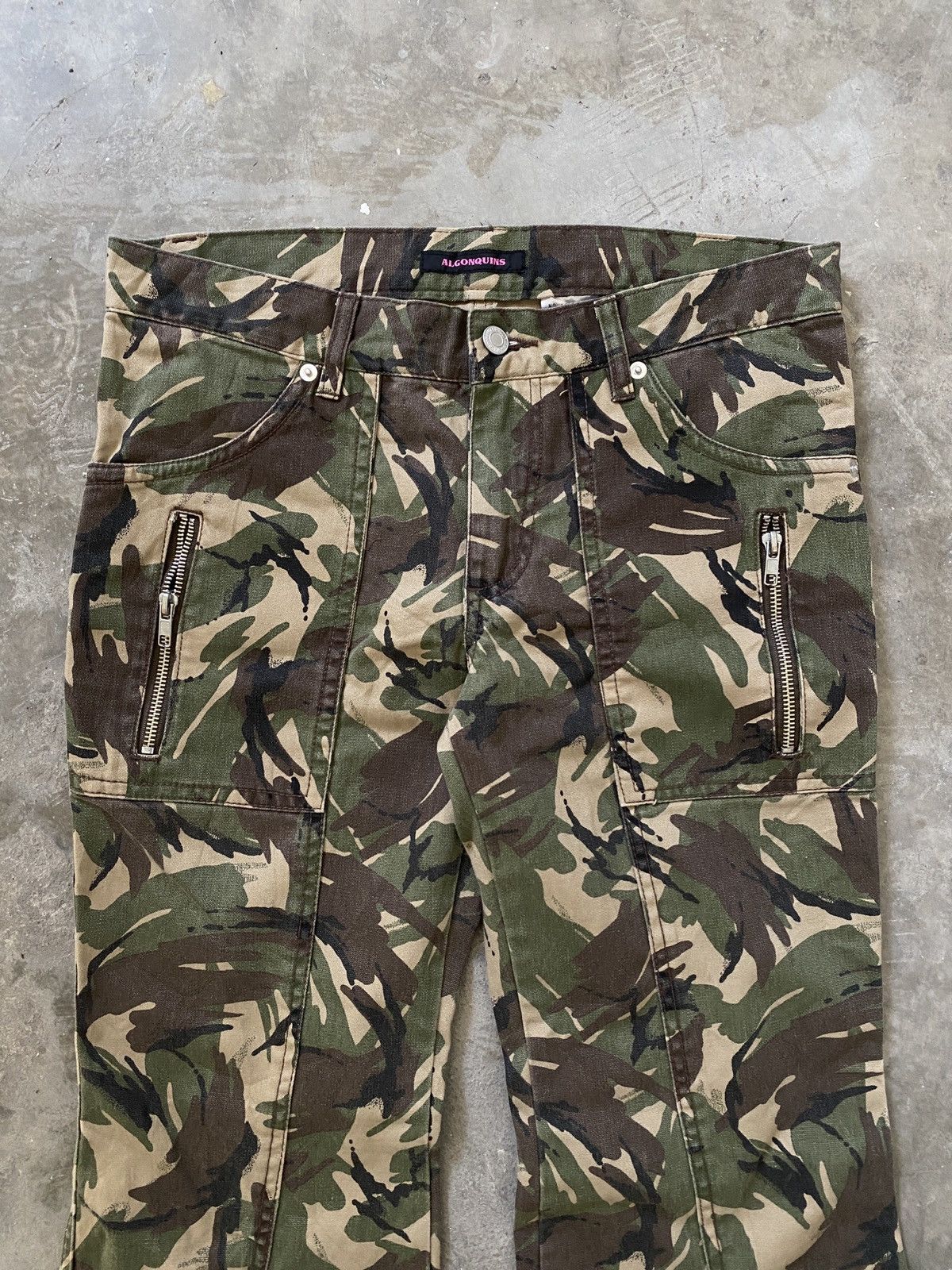 If Six Was Nine 2000s Algonquins - Punk Camo Flared Pants Vkei Size US 32 / EU 48 - 7 Thumbnail