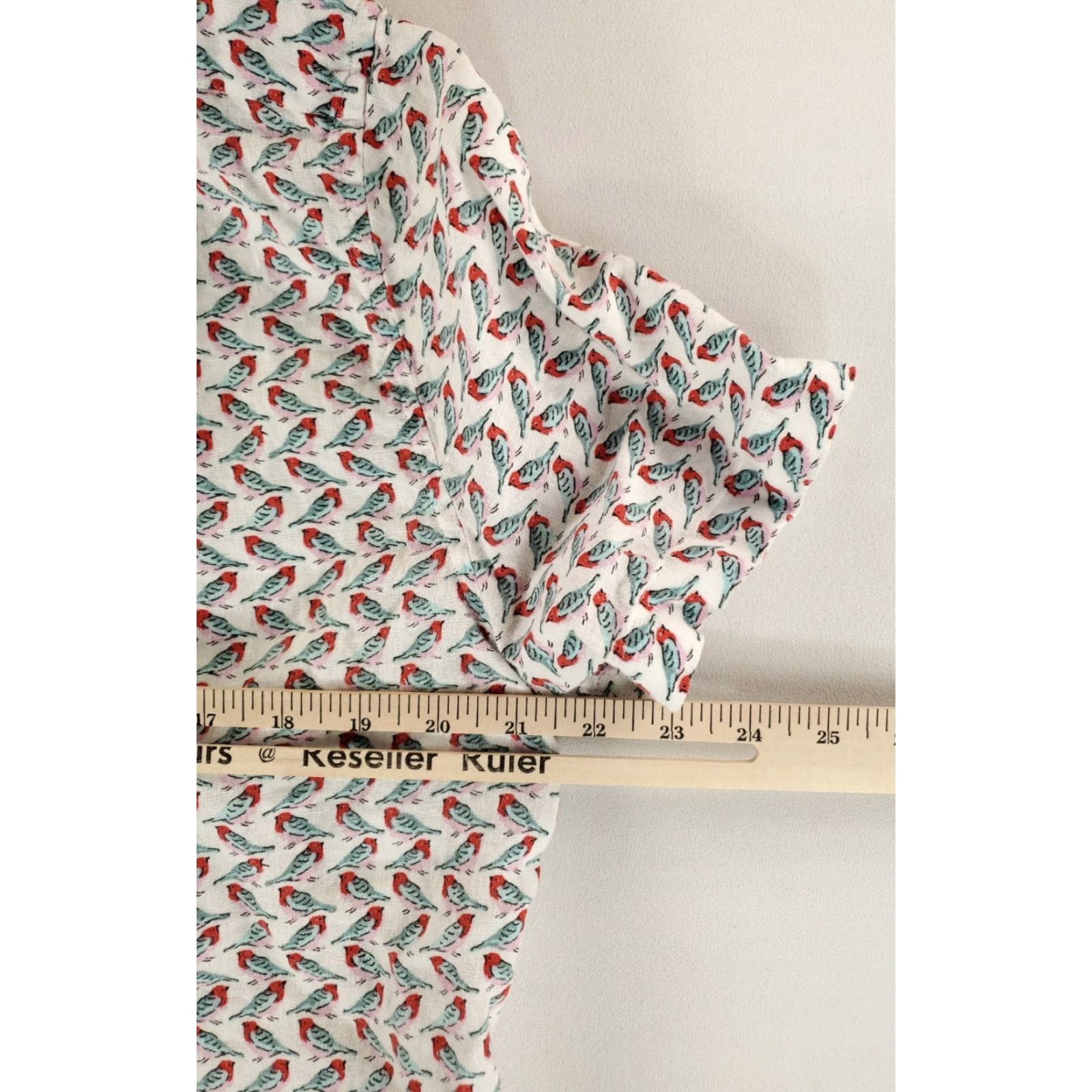 J.Crew J. Crew Shirt Button Down Linen Short Sleeve Birds White Mens L Size US L / EU 52-54 / 3 - 4 Thumbnail