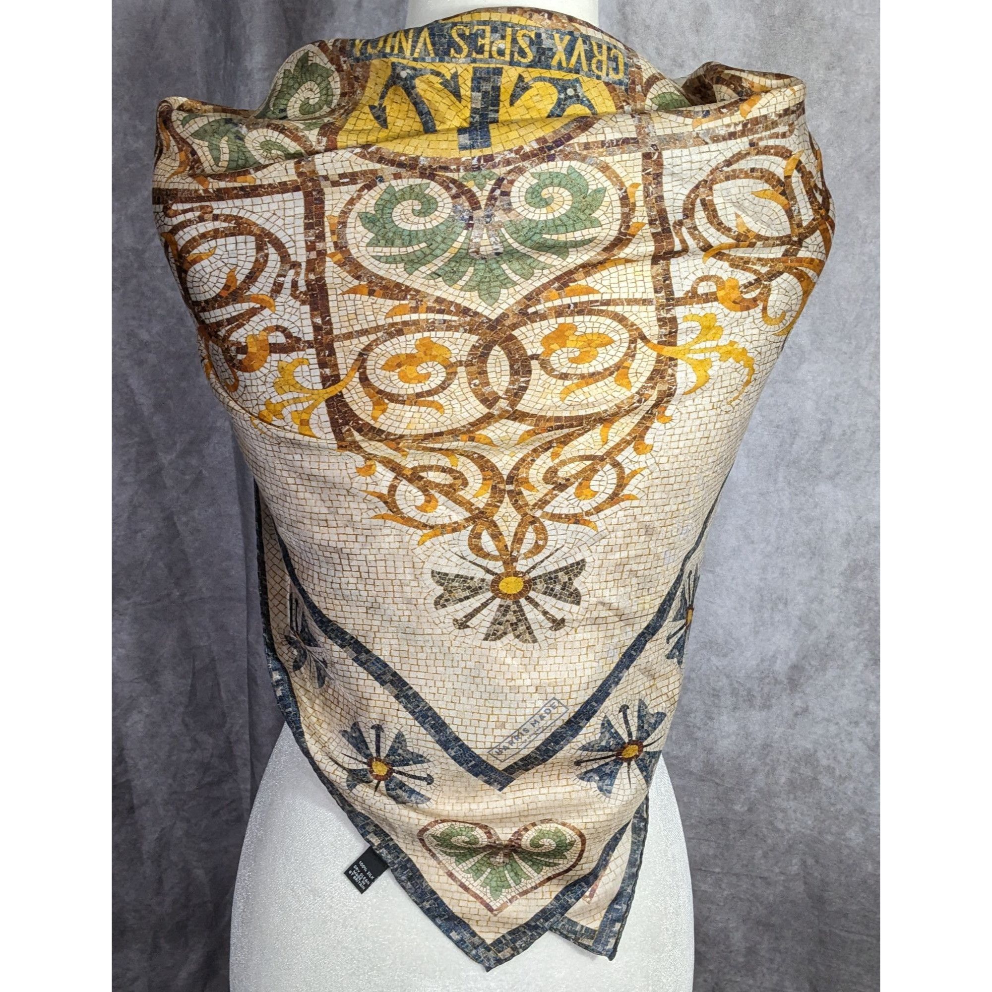 Other Vintage Harris Made England 100% Silk Scarf Medieval Mosaic Size ONE SIZE - 12 Thumbnail