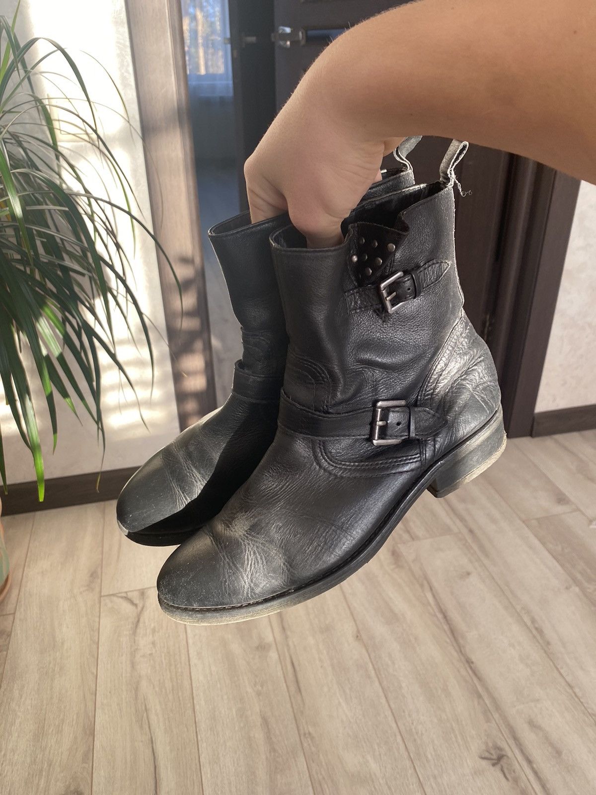 If Six Was Nine Vintage AS 98 Guidi Style Cowboy High Leather Biker Boots Size US 7 / EU 40 - 1 Thumbnail