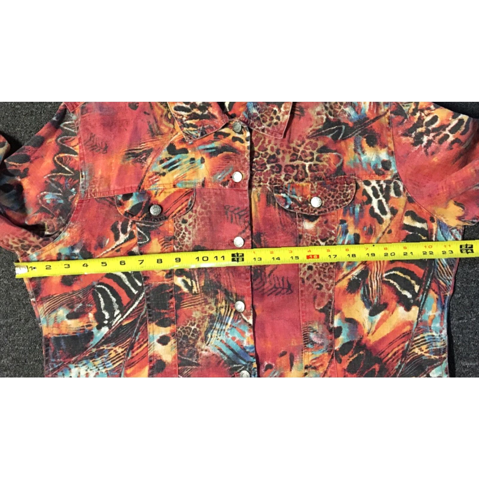 Vintage VINTAGE Chico’s Design Leopard Flower Button-Up Shirt 3 XL Red Women Long Sleeve 90s Grunge Size XS / US 0-2 / IT 36-38 - 6 Thumbnail