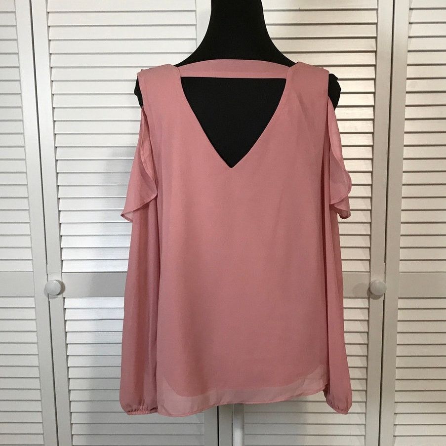Other I.N. San Francisco Pink Y2K Boho Cold Shoulder Blouse M Size M / US 6-8 / IT 42-44 - 3 Thumbnail