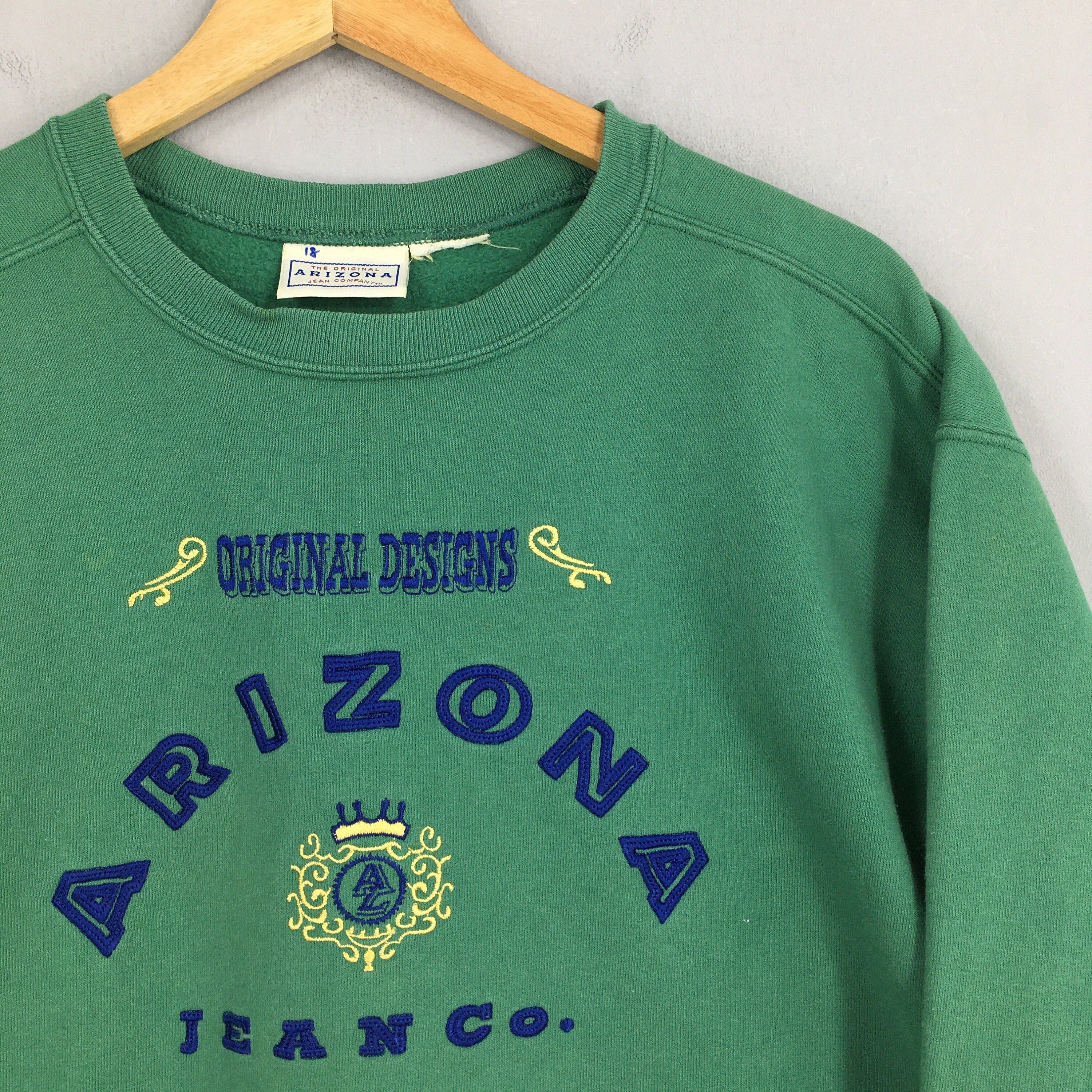 Arizona Jean Co. Vintage 90s Arizona Jeans U.S.A Green Sweatshirt Medium Size US M / EU 48-50 / 2 - 2 Thumbnail