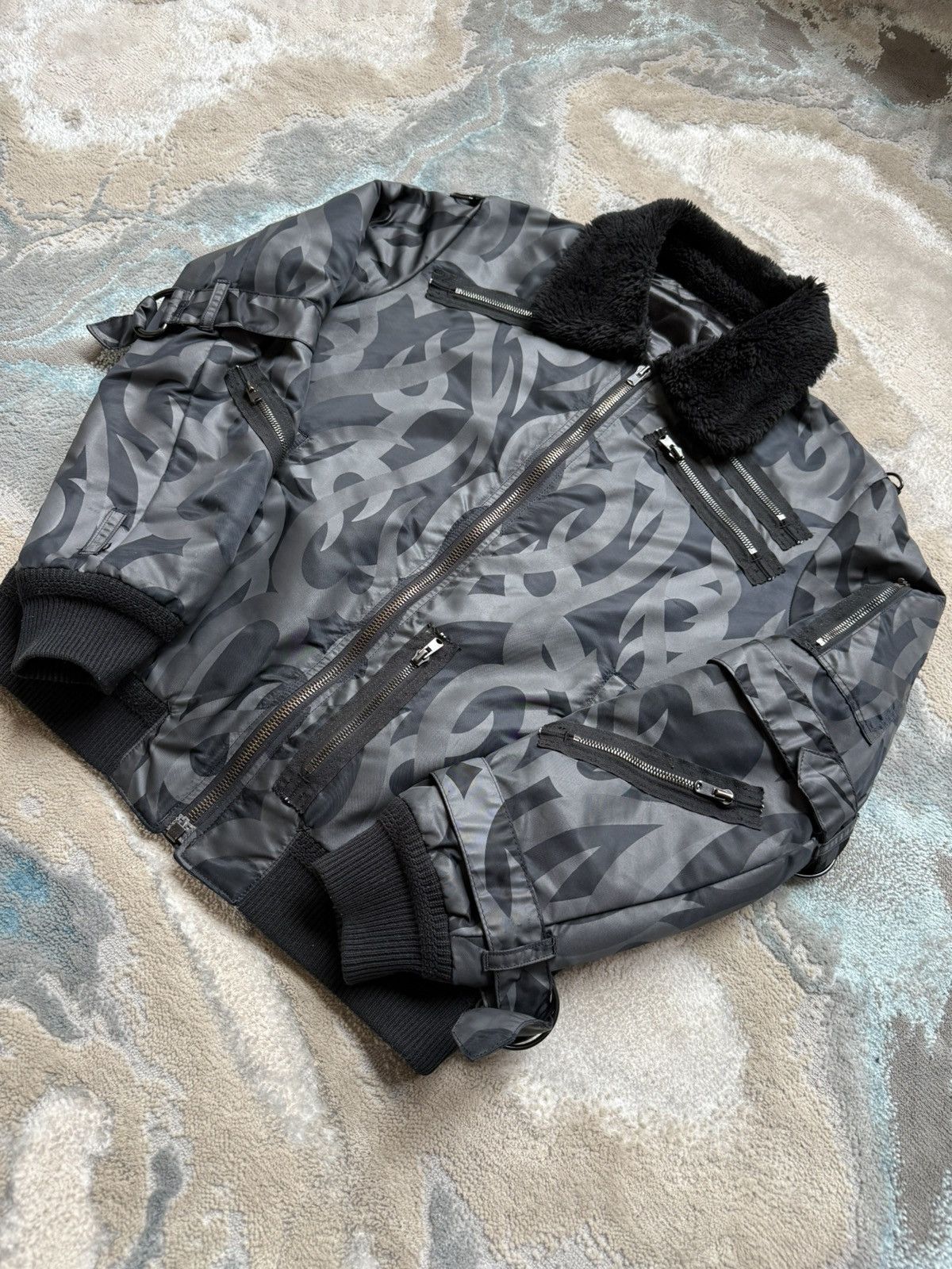 Number (N)ine Number (N)ine “Give Peace a Chance” Tribal Bomber Size US M / EU 48-50 / 2 - 2 Thumbnail