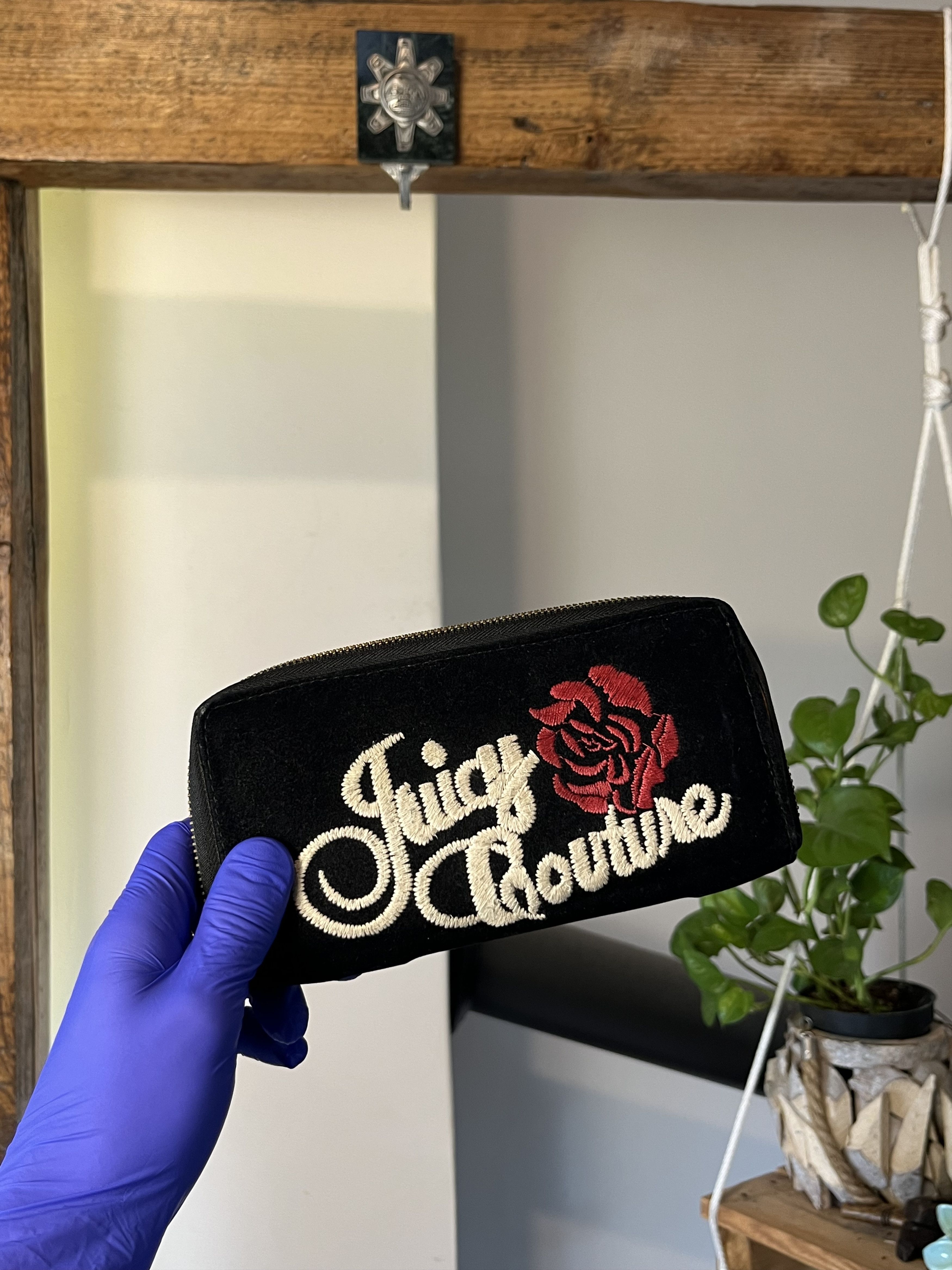 Juicy Couture Juicy Couture Black Plush Long Wallet Size ONE SIZE - 1 Thumbnail