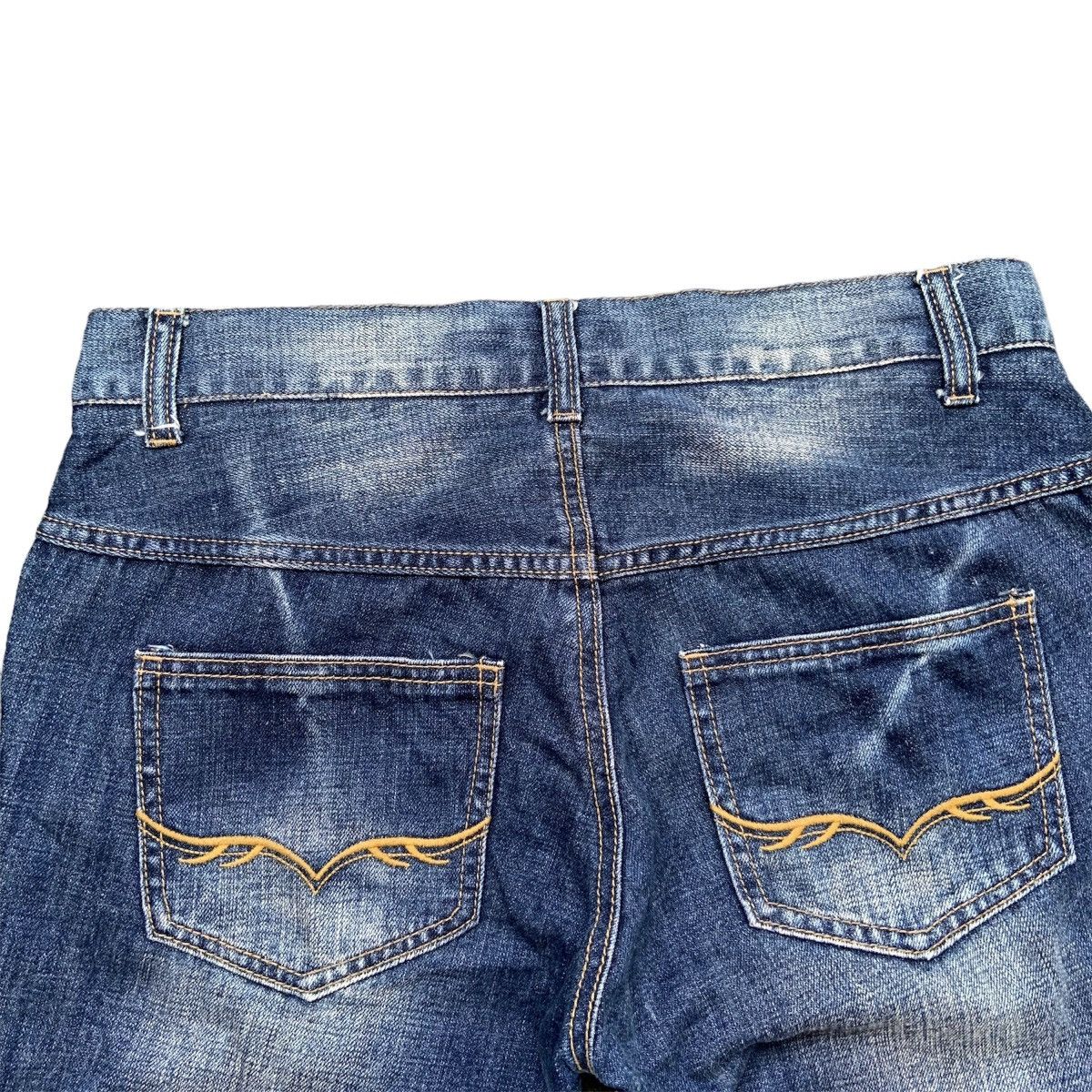 GOSTAR DE FUGA × If Six Was Nine × Le Grande Bleu (L.G.B.) Japanese Fuga Distressed Flare Denim Jeans Size US 31 - 4 Thumbnail