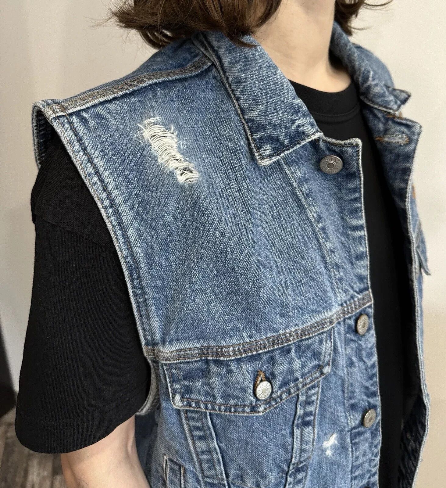 Diesel DIESEL VINTAGE DENIM destressed jeans VEST WOMENS Y2K Italy Size XXL / US 16-18 / IT 52-54 - 7 Thumbnail