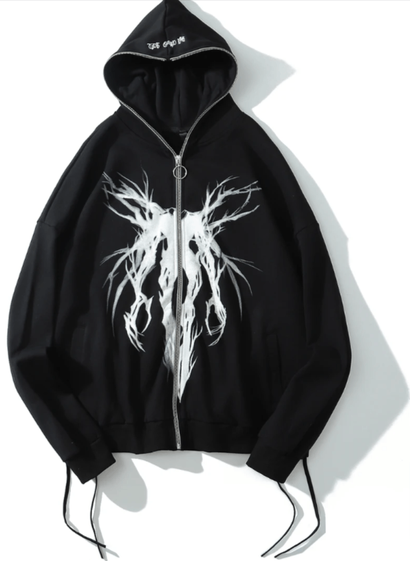 Zip up monster hoodie sale