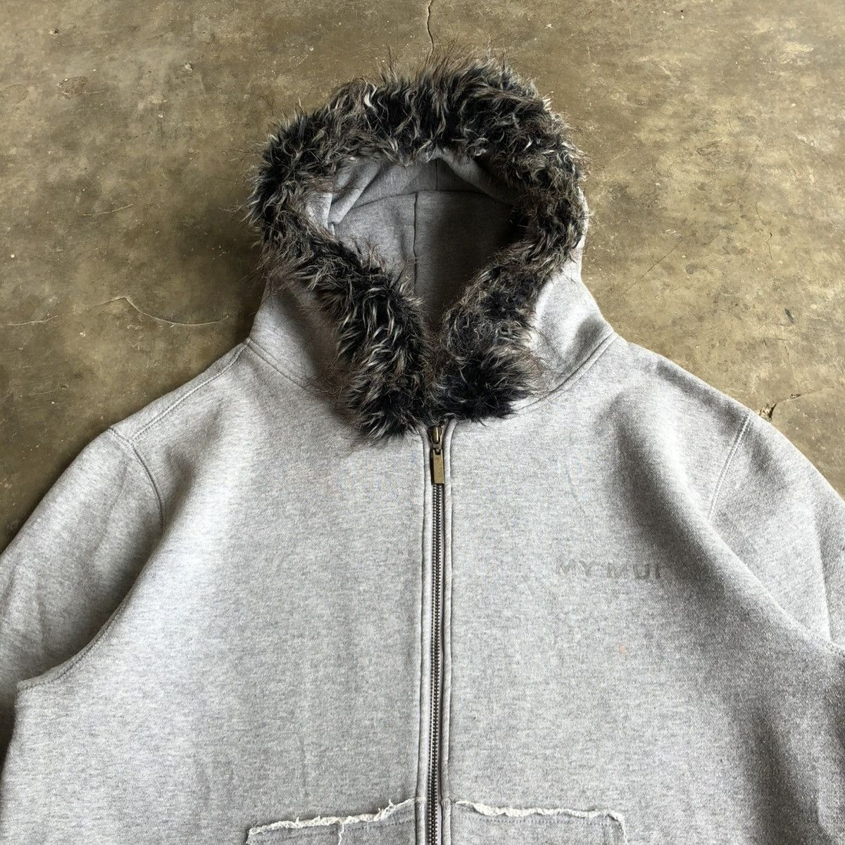 20471120 2000s My Mui Distressed Fur Ziphoodie Grey Ifsixwasnine Lgb Size US XL / EU 56 / 4 - 3 Thumbnail