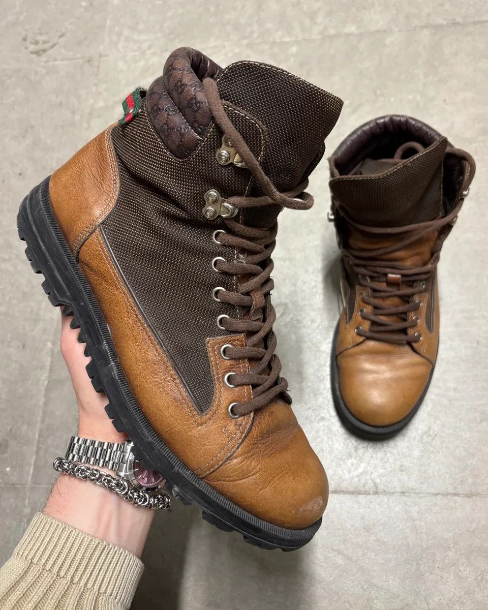Gucci 2000s Gucci Brown Hybrid Signature High Boots Size US 8 / EU 41 - 1 Thumbnail