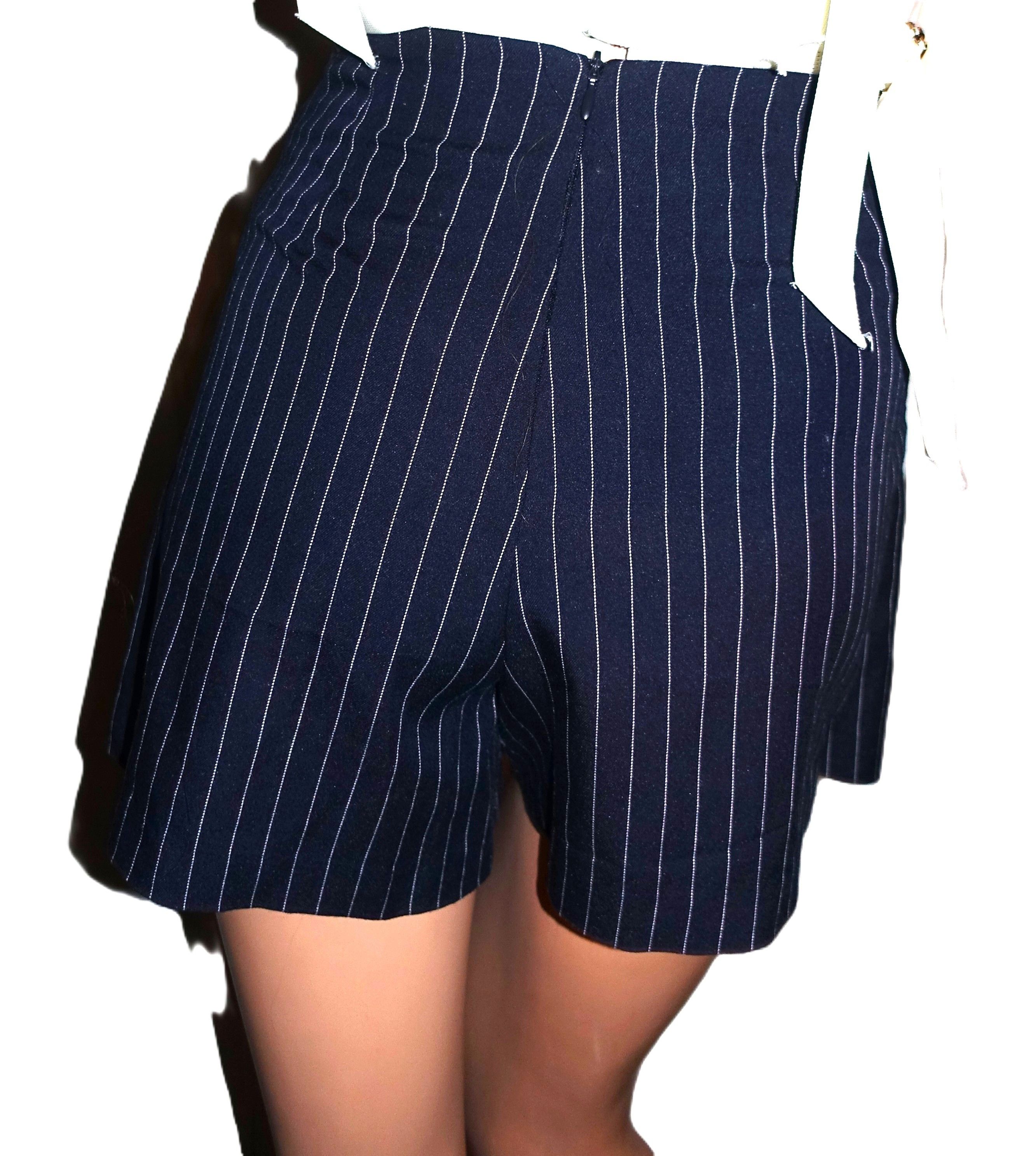 Other Dark Navy Blue White Striped Wrap Skort 2 Size 24" / US 00 / IT 34 - 5 Thumbnail