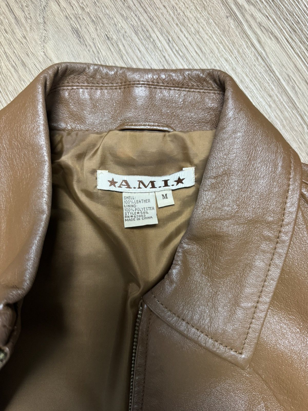 AMI Vintage AMI Paris Womens Leather Jacket Size M Size M / US 6-8 / IT 42-44 - 3 Thumbnail