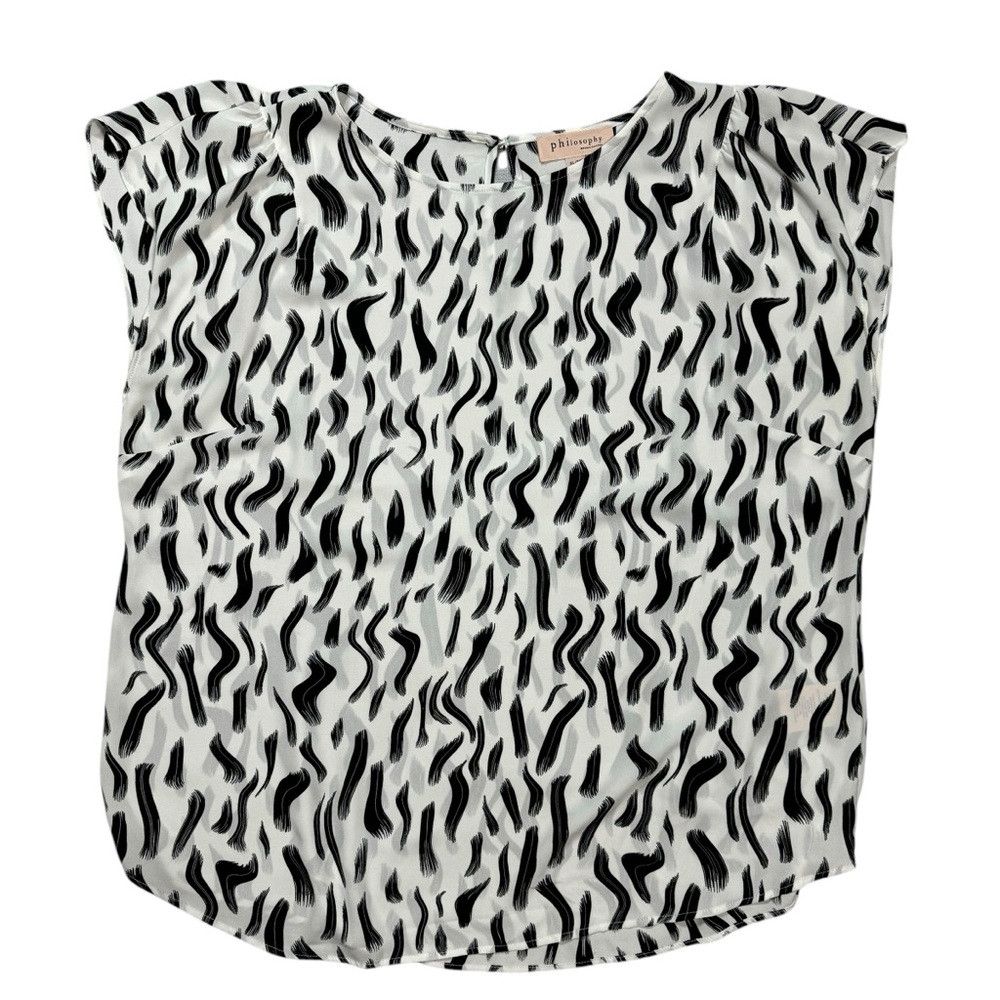 Other Philosophy white Black Flutter Sleeve Top Size XL Size XL / US 12-14 / IT 48-50 - 5 Thumbnail