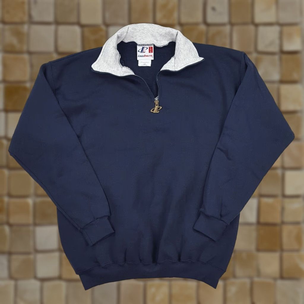 Logo Athletic VINTAGE Logo Athletic Men's Large 1/4 Zip Navy Blue Crewneck Sweatshirt Size US L / EU 52-54 / 3 - 1 Thumbnail