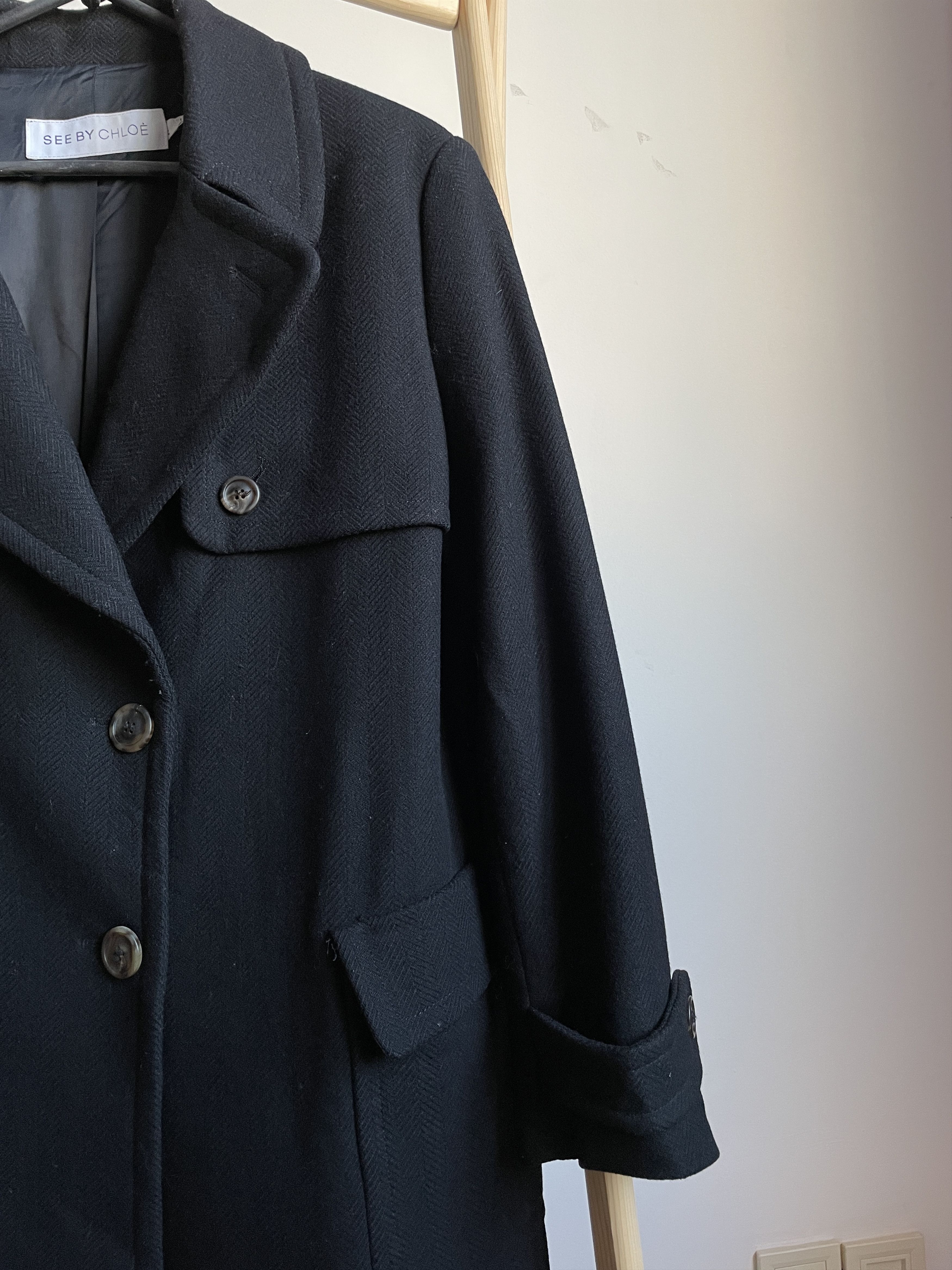 See by Chloe See by Chloe Womens Double Breasted Wool Blend Coat Size L / US 10 / IT 46 - 4 Thumbnail
